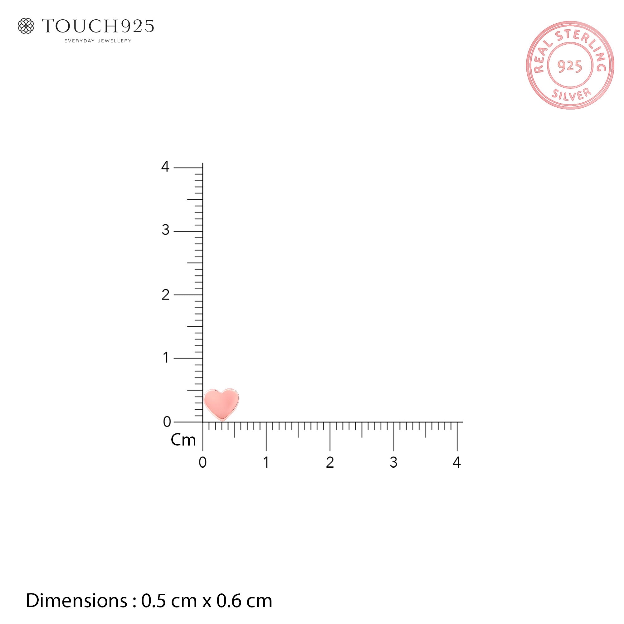 Flat Heart Stud Earring