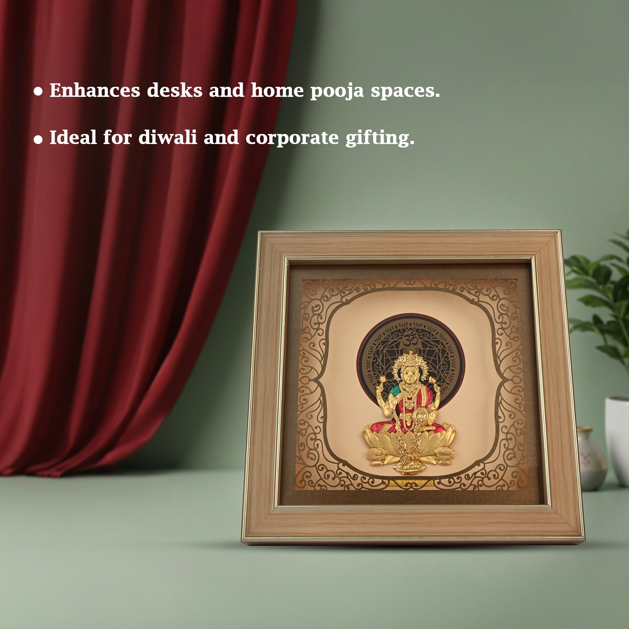 Goddess Lakshmi 24K Gold Foil Frame