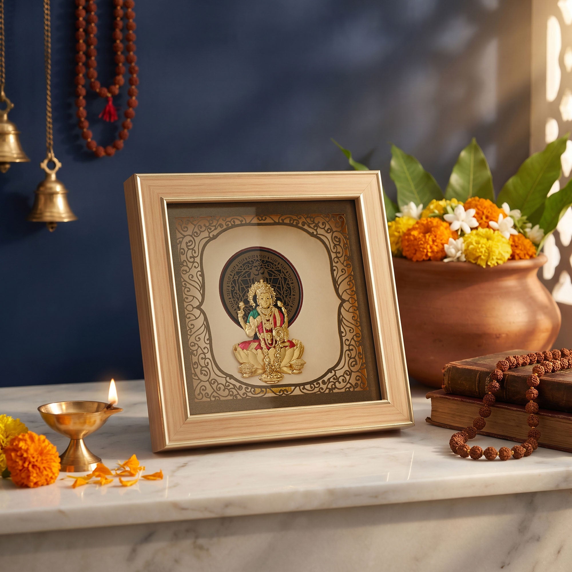 Goddess Lakshmi 24K Gold Foil Frame