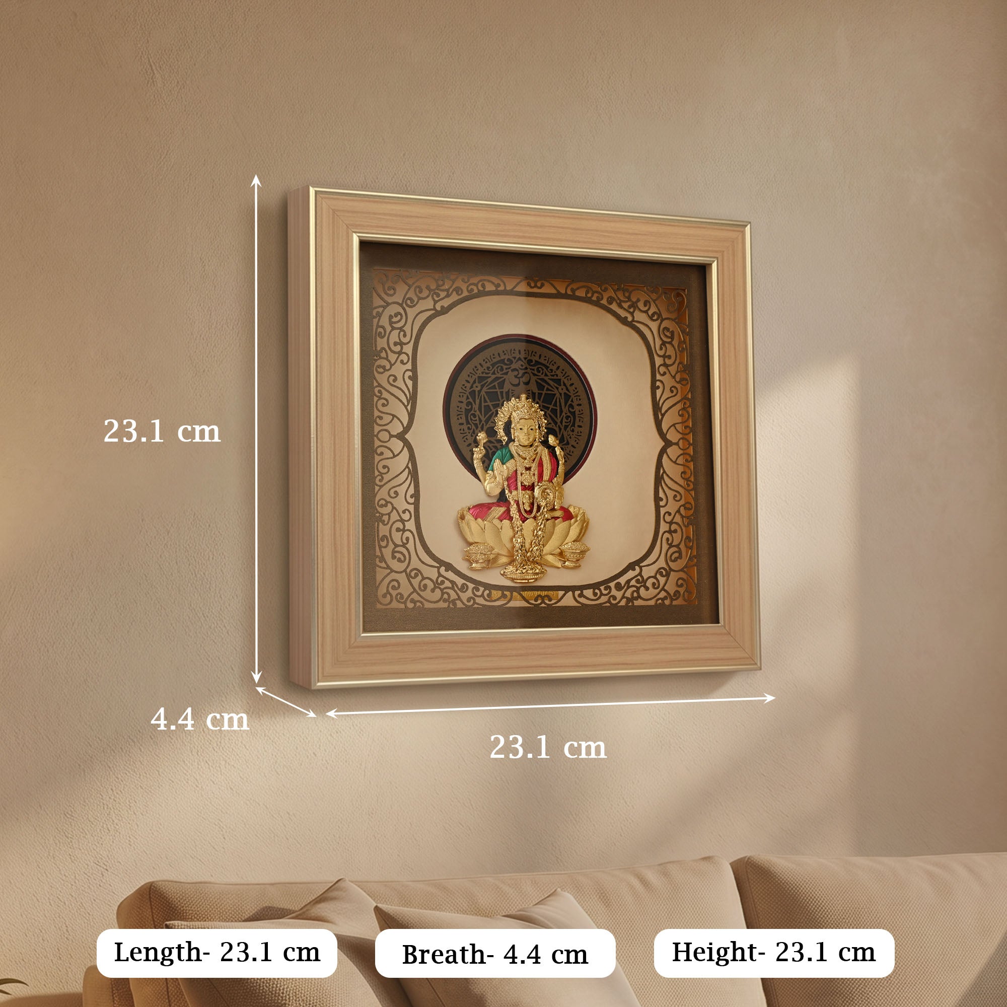 Goddess Lakshmi 24K Gold Foil Frame