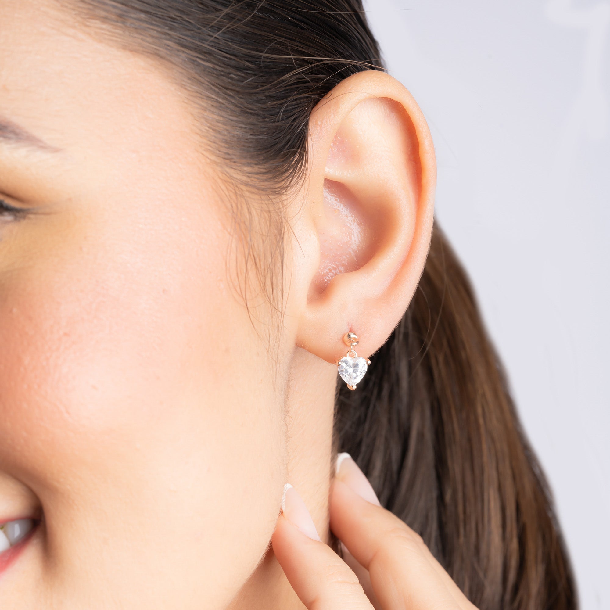 Heart Shaped Drop Earrings