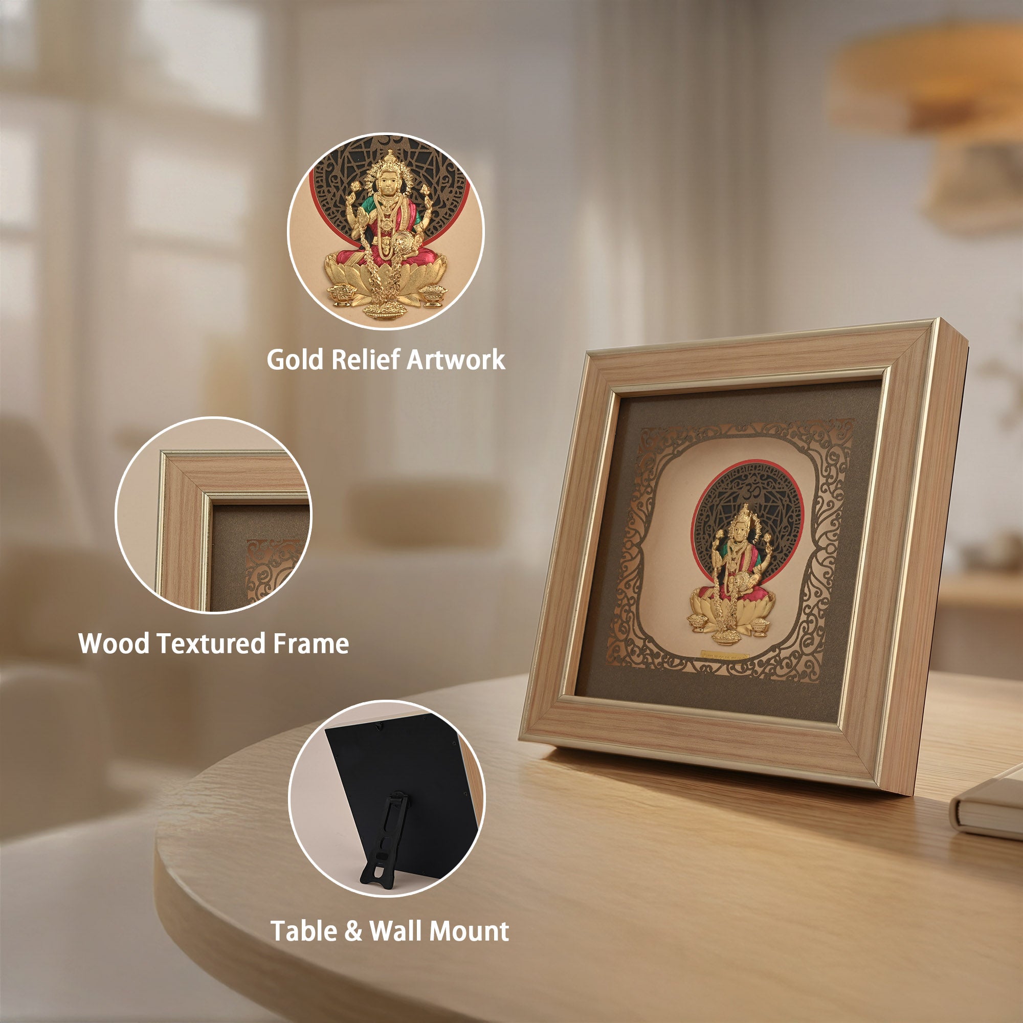 Goddess Lakshmi 24K Gold Foil Frame