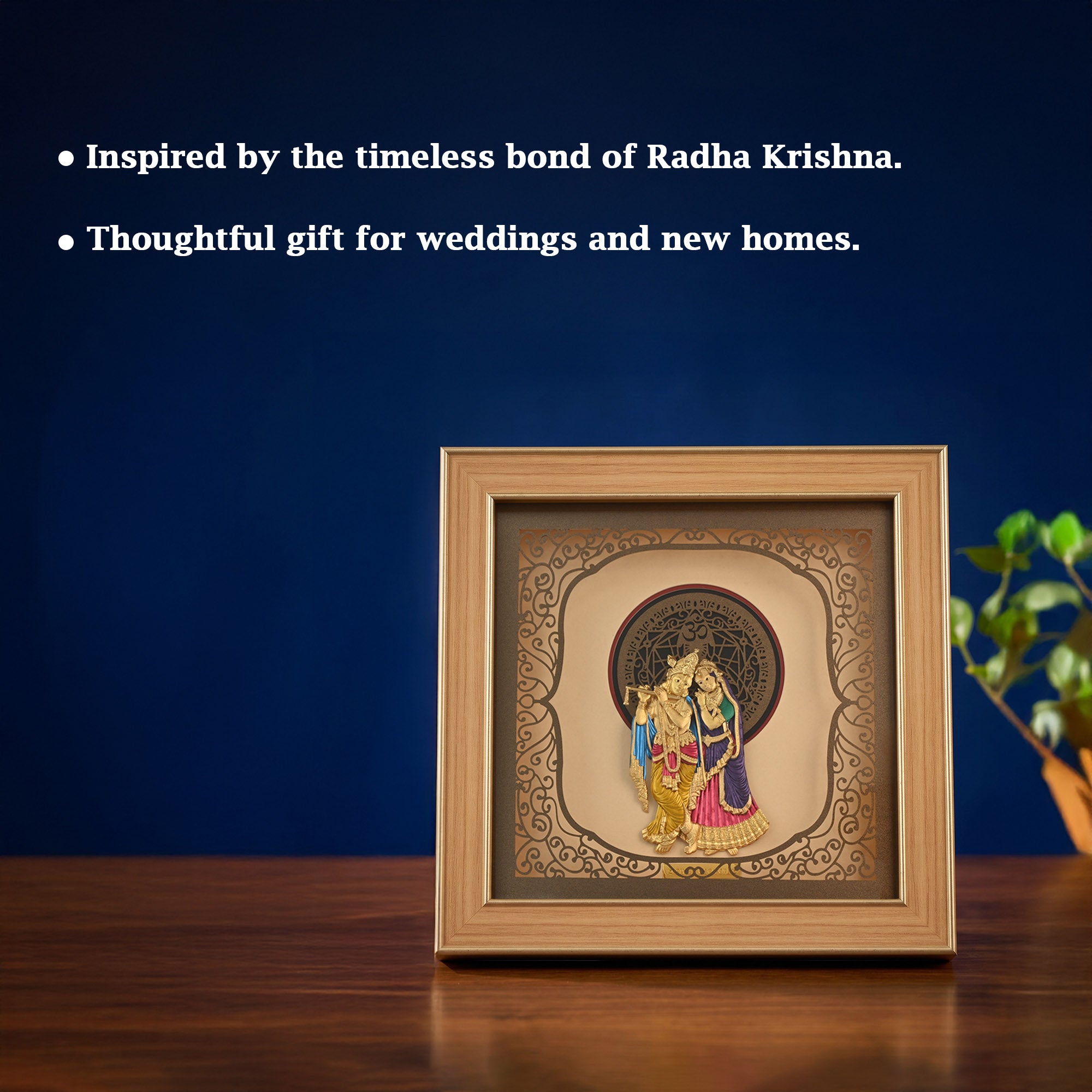 Radha Krishna Divine 24K Gold Foil Frame