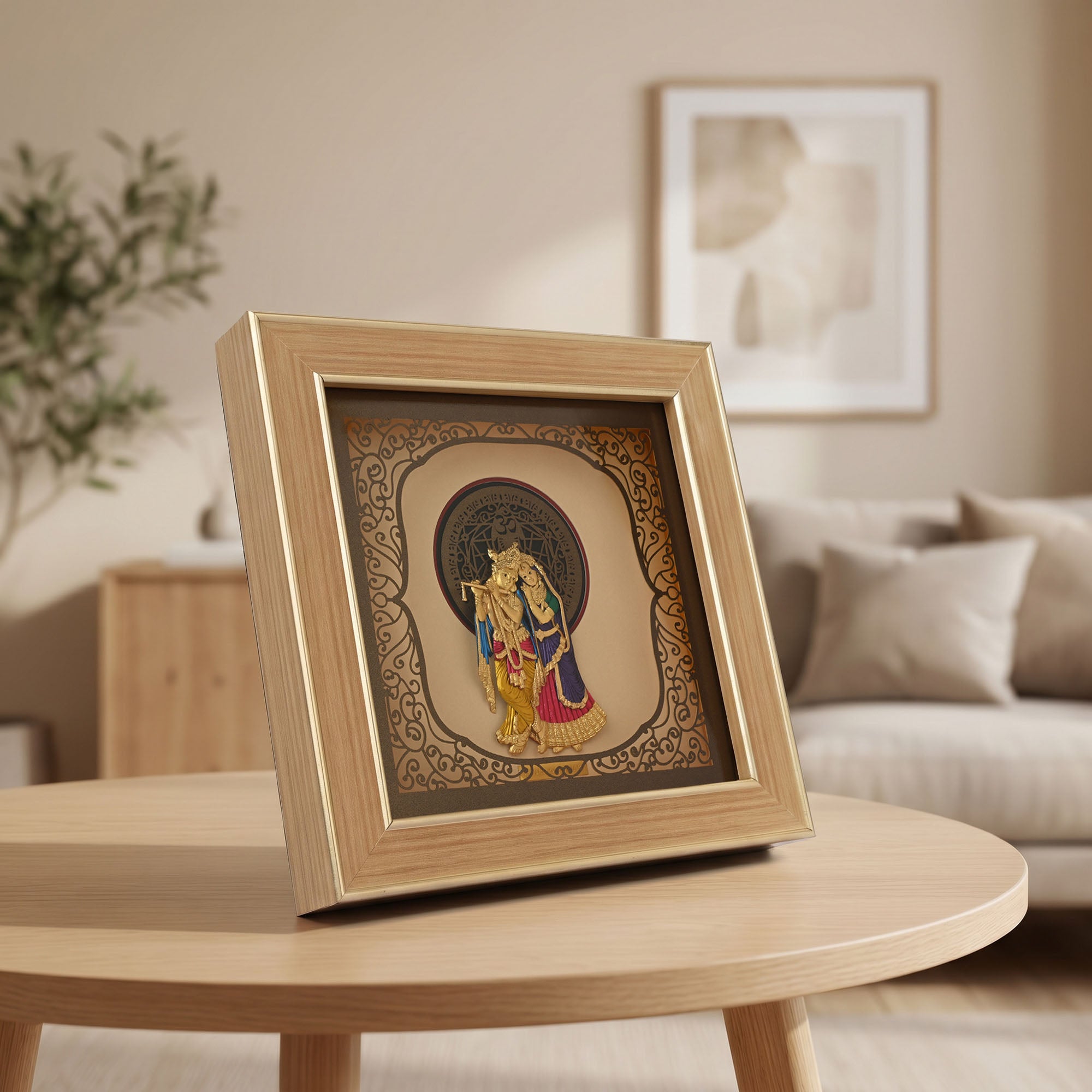 Radha Krishna Divine 24K Gold Foil Frame