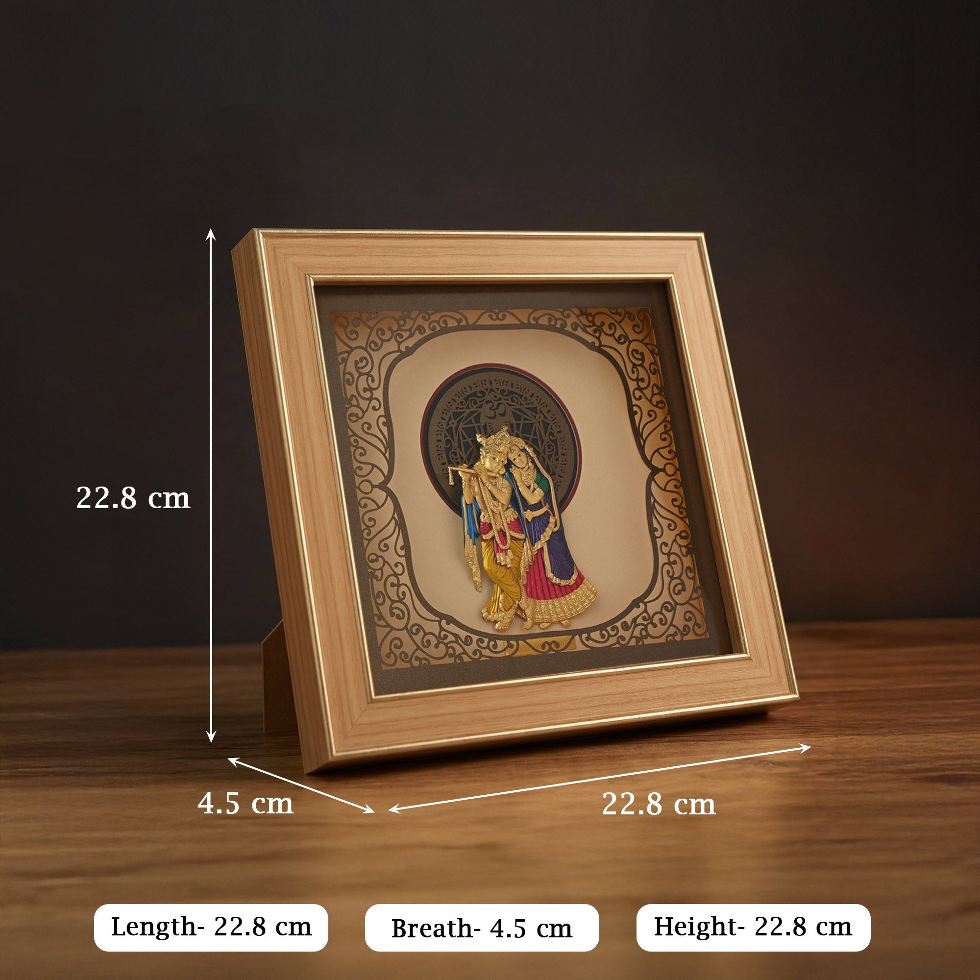 Radha Krishna Divine 24K Gold Foil Frame