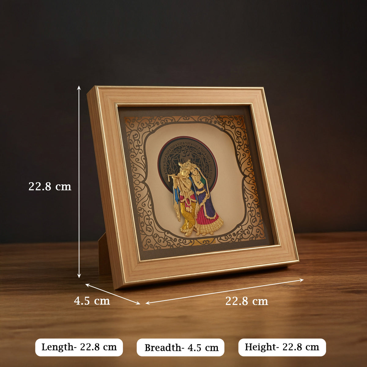 Radha Krishna Divine 24K Gold Foil Frame