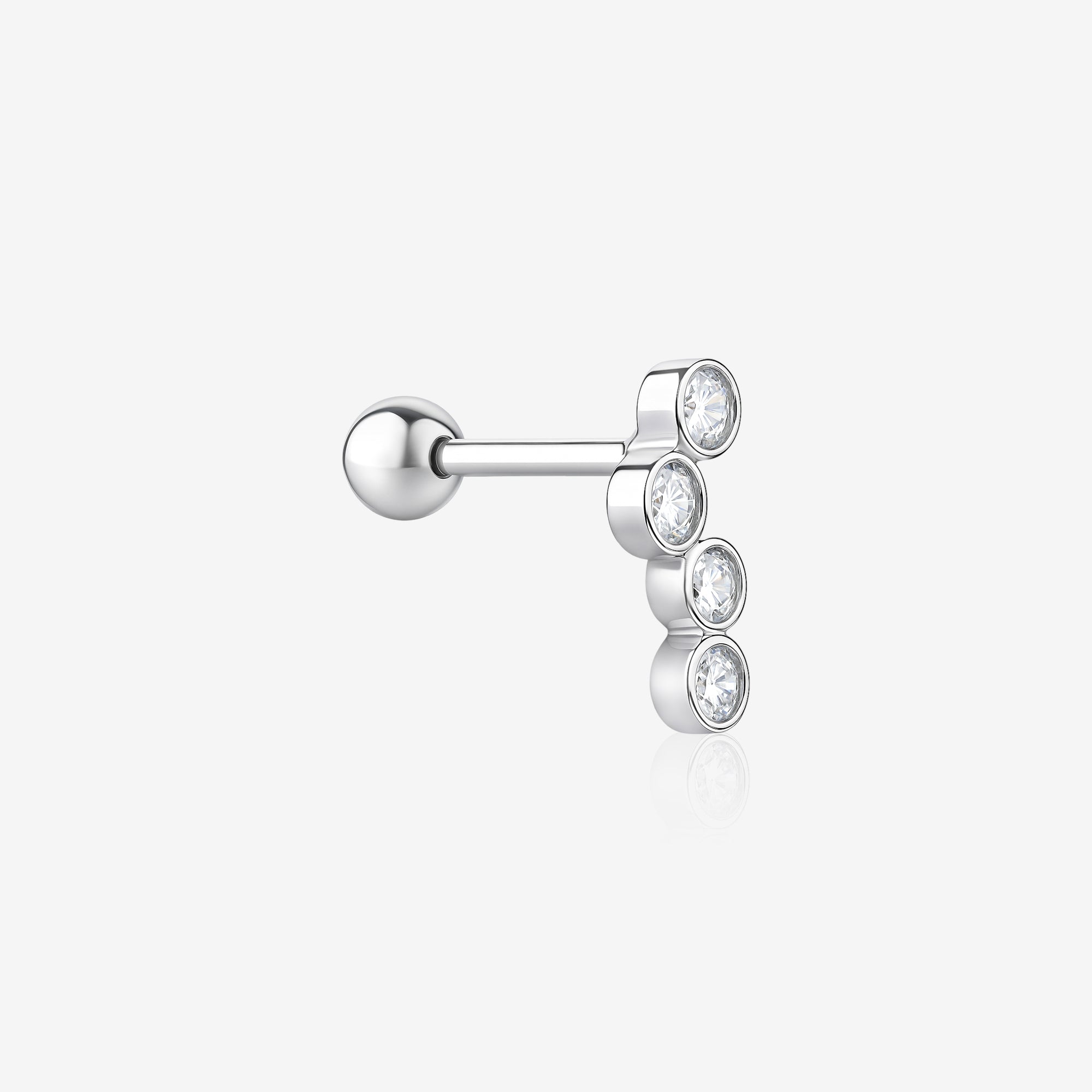 Triple Bezel Set Stud Earrings