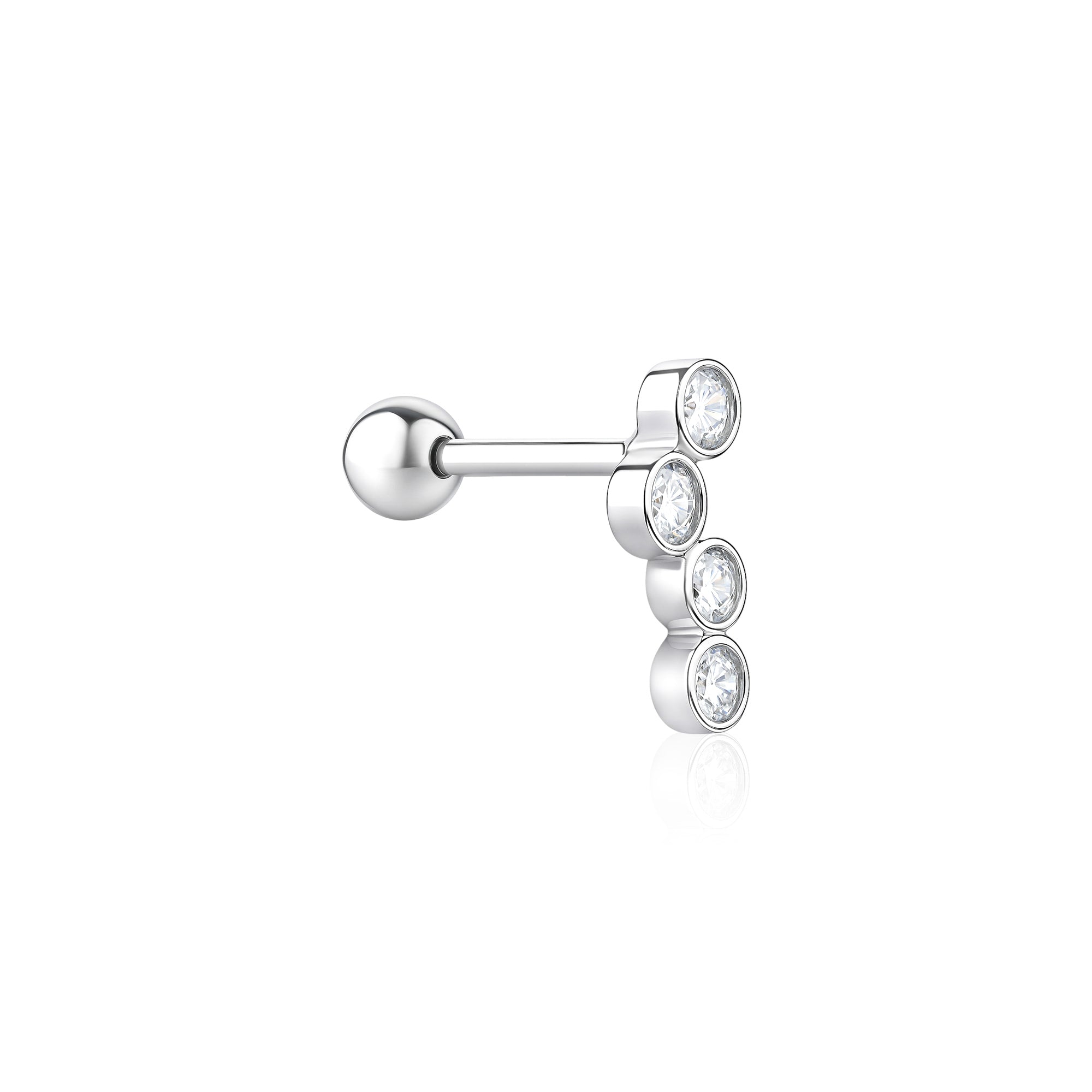 Triple Bezel Set Stud Earrings