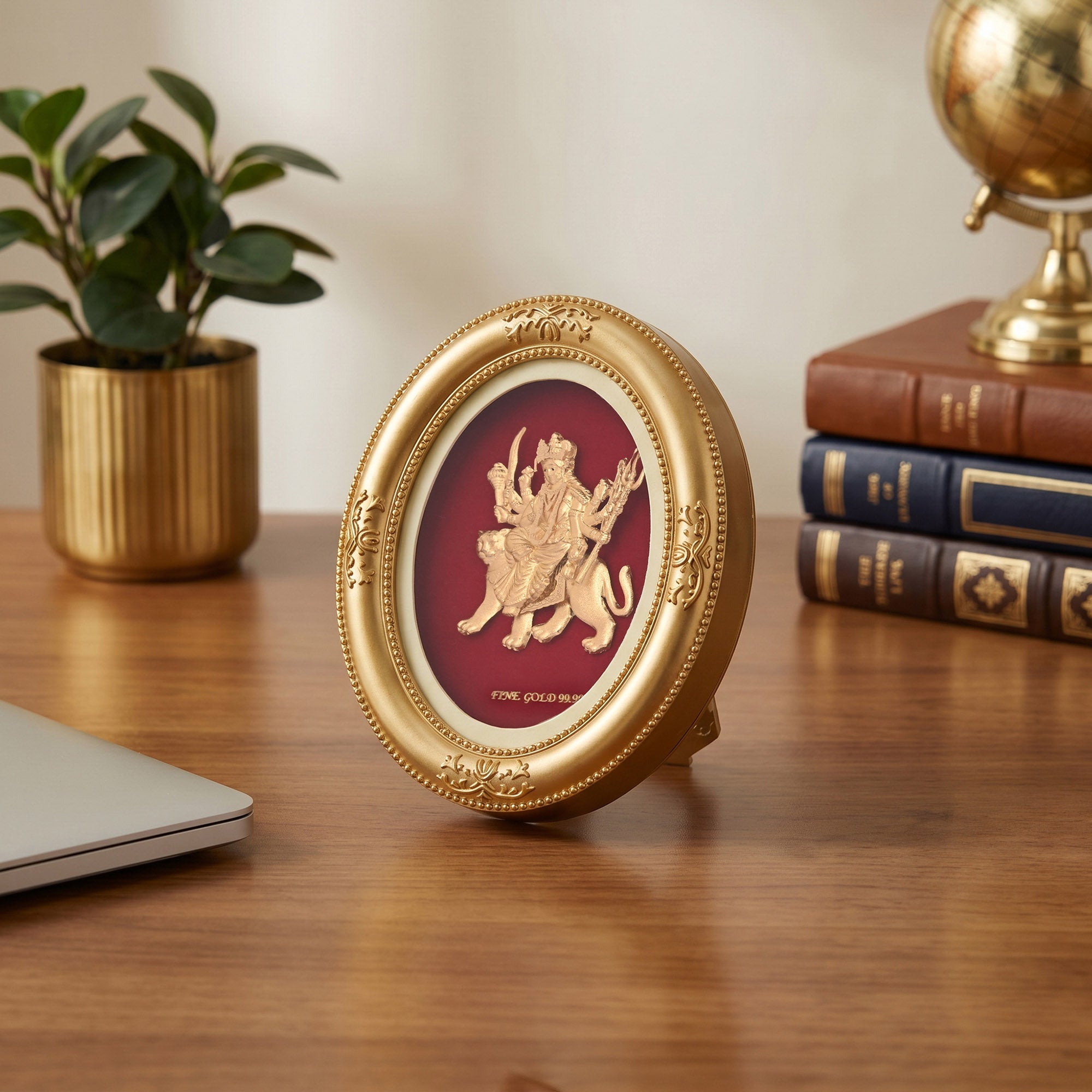Goddess Durga 24K Gold Foil Table Frame