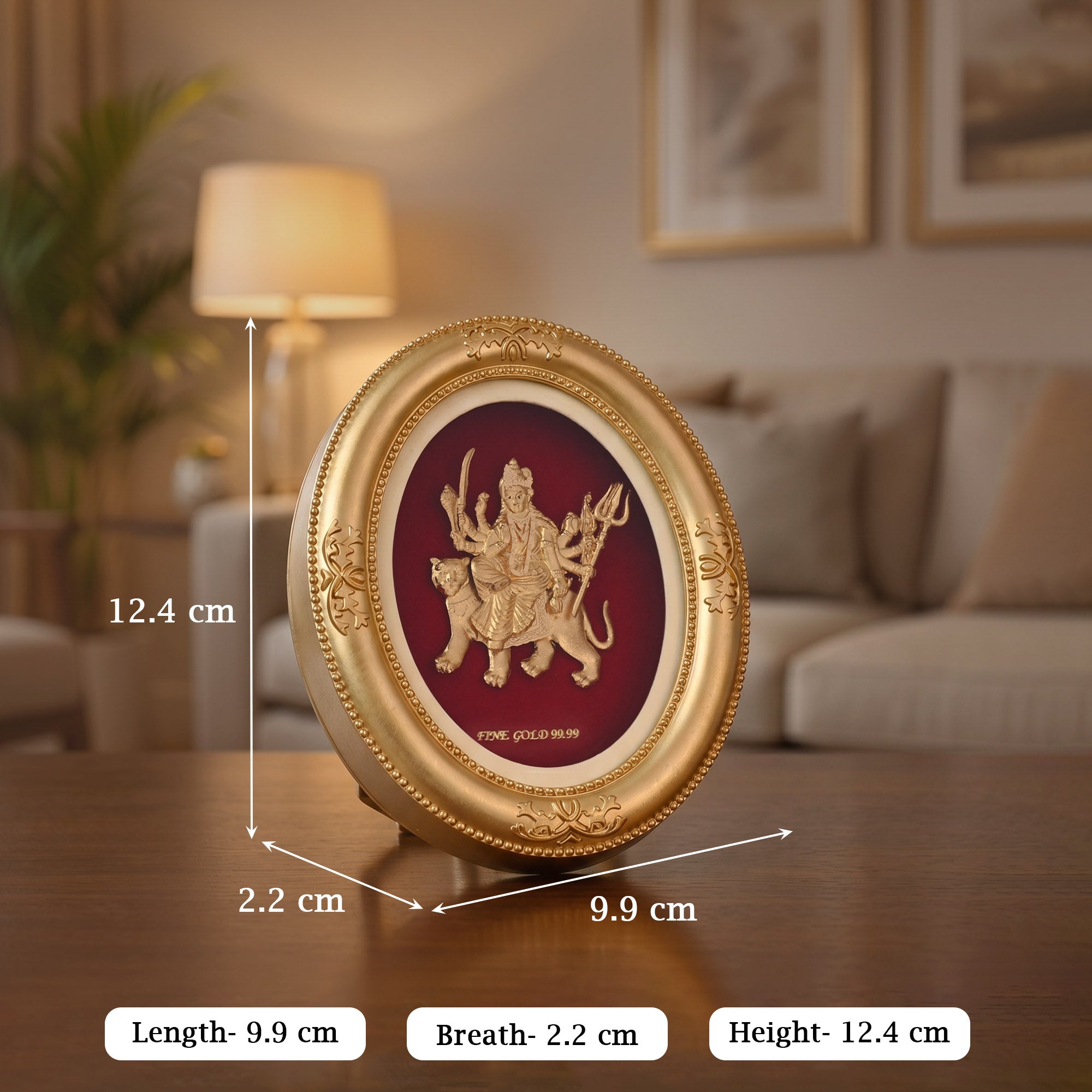Goddess Durga 24K Gold Foil Table Frame