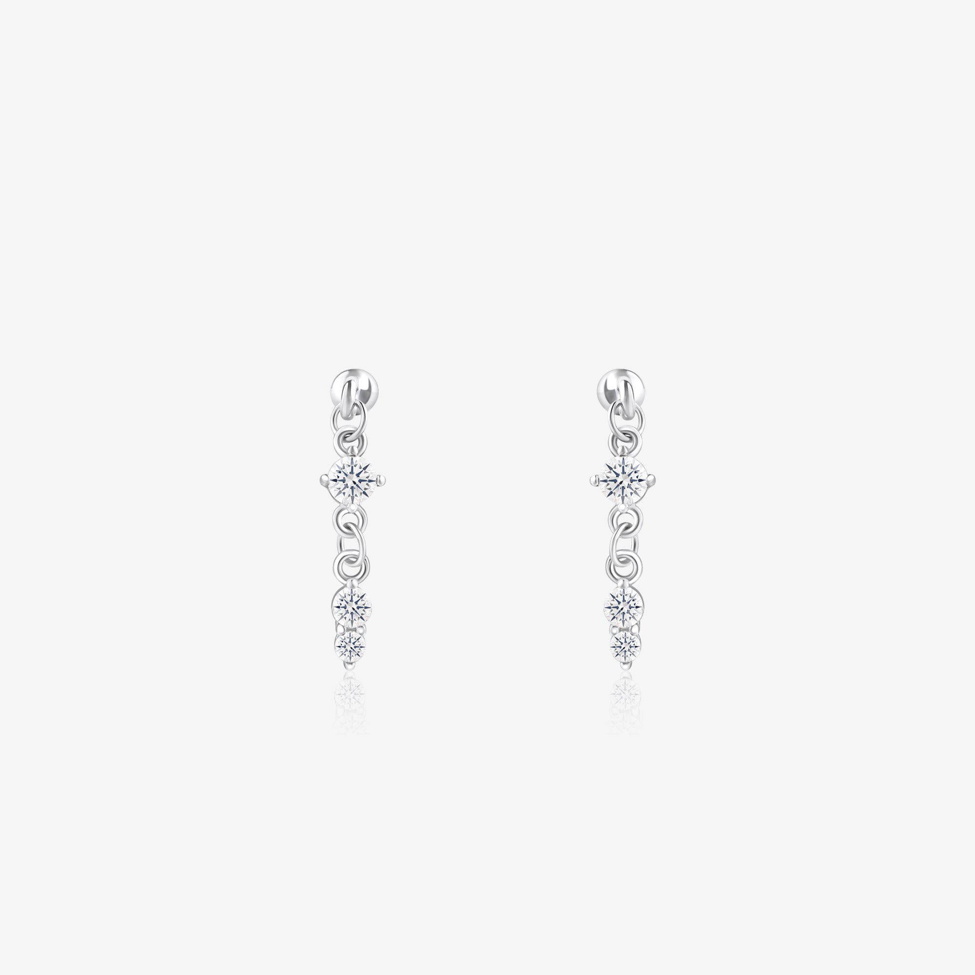 Triple Stone Dangler Earrings