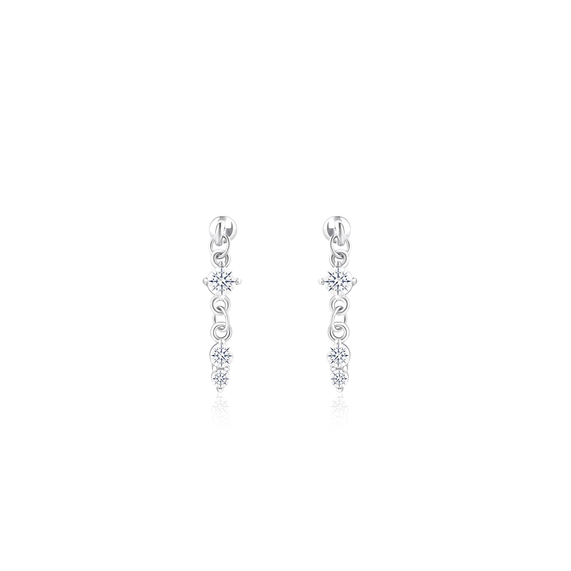 Triple Stone Dangler Earrings
