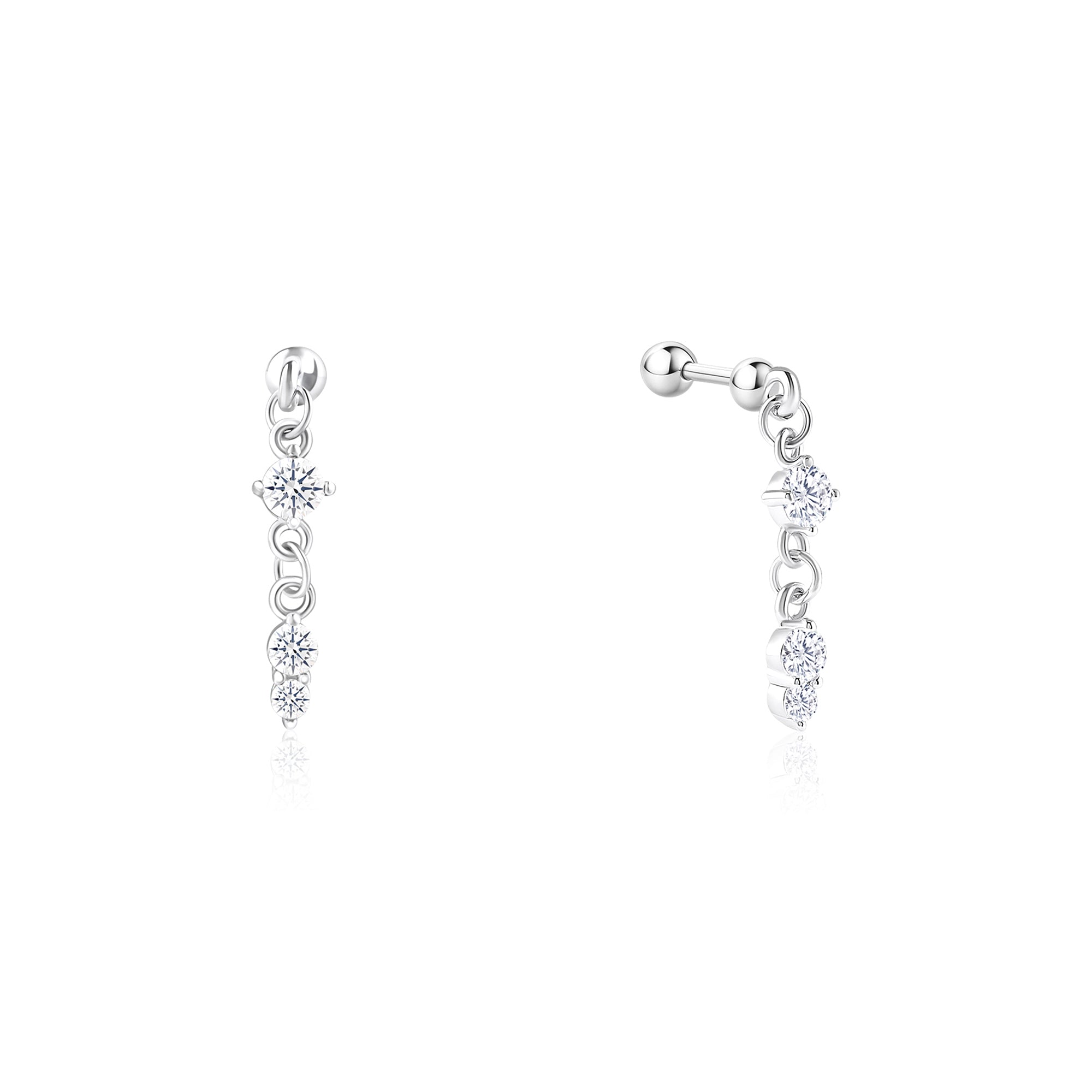 Triple Stone Dangler Earrings