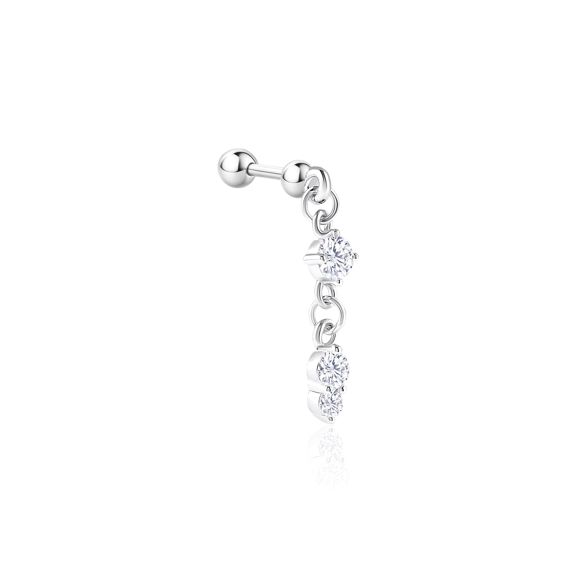 Triple Stone Dangler Earrings