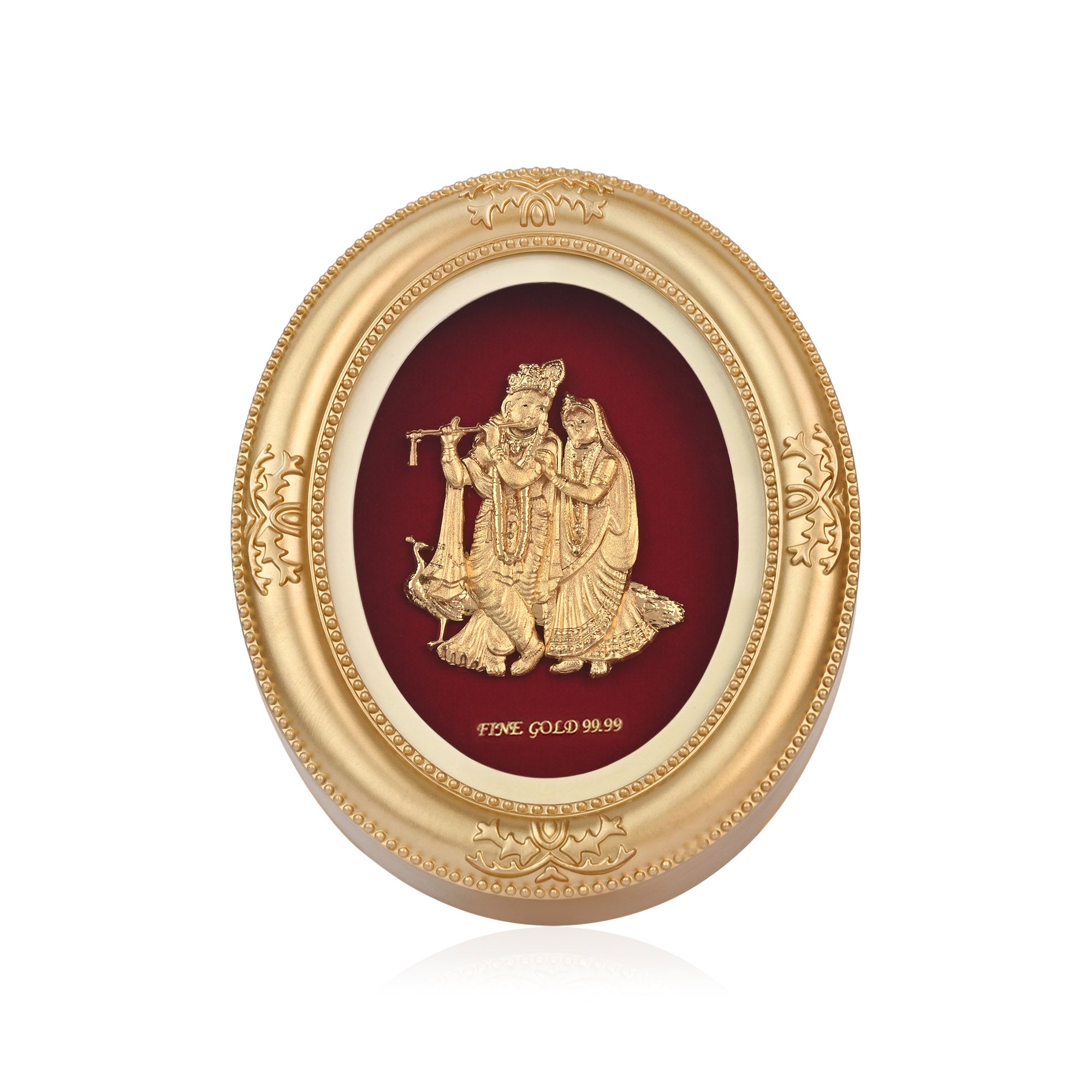 Radha Krishna 24K Gold Foil Table Frame