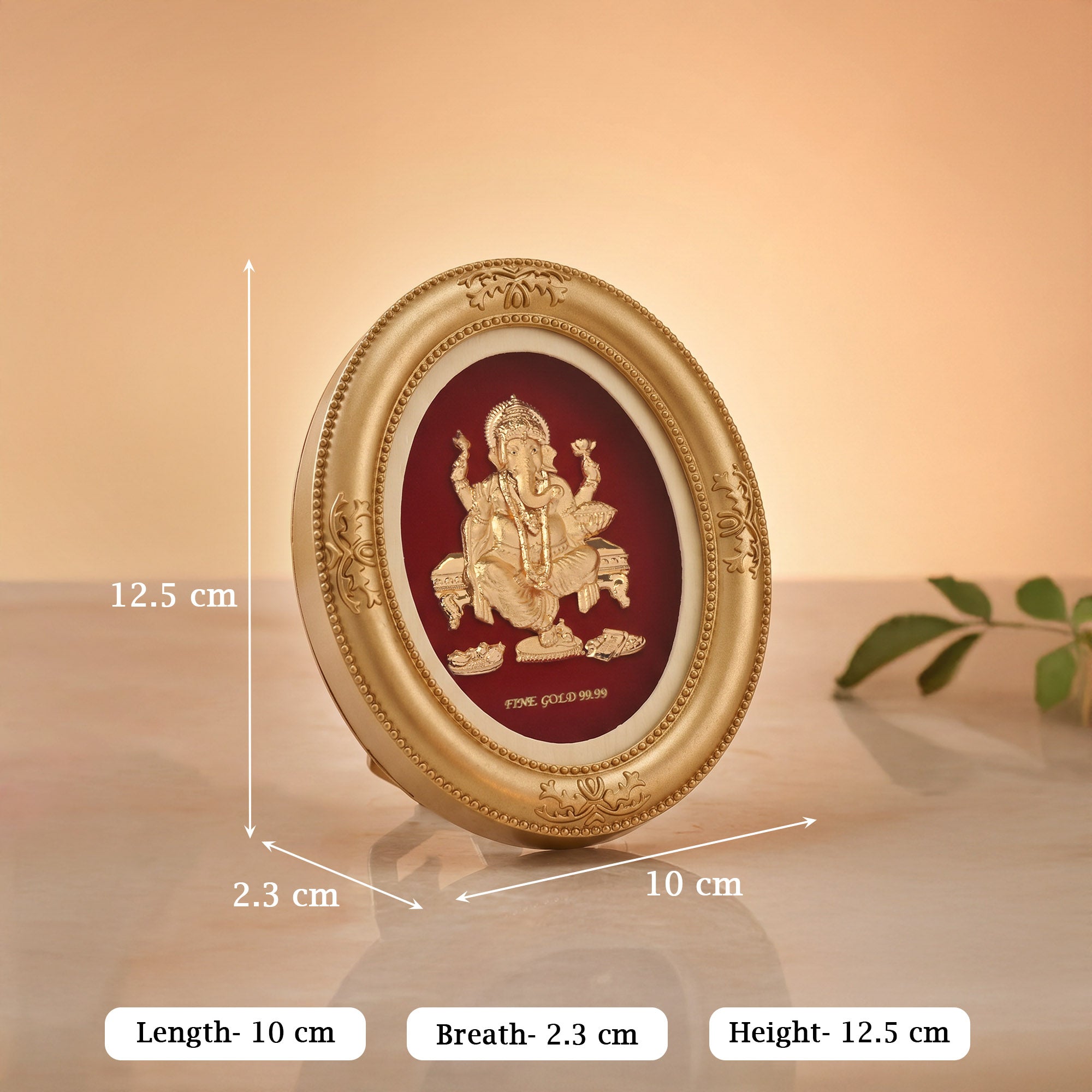 Lord Ganesha 24K Gold Foil Table Frame