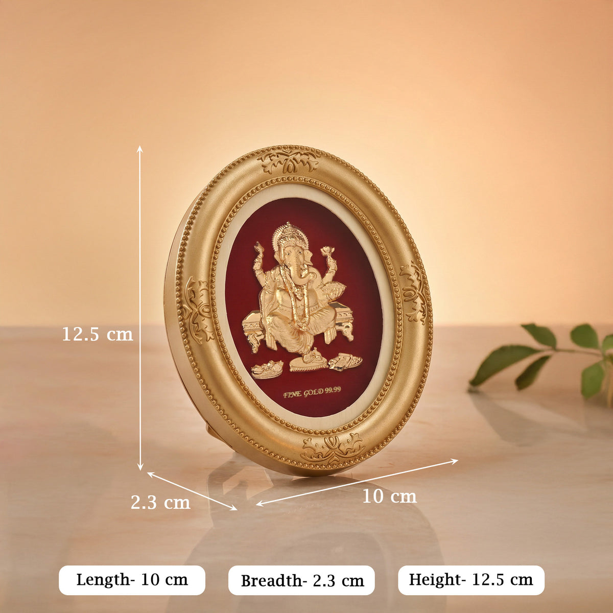 Lord Ganesha 24K Gold Foil Table Frame
