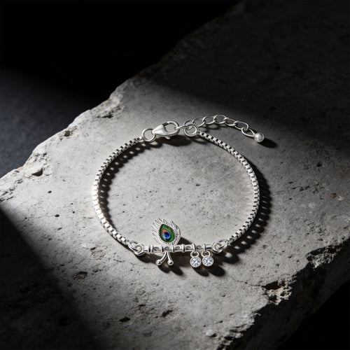 Divine Flute Dangle Silver Bracelet