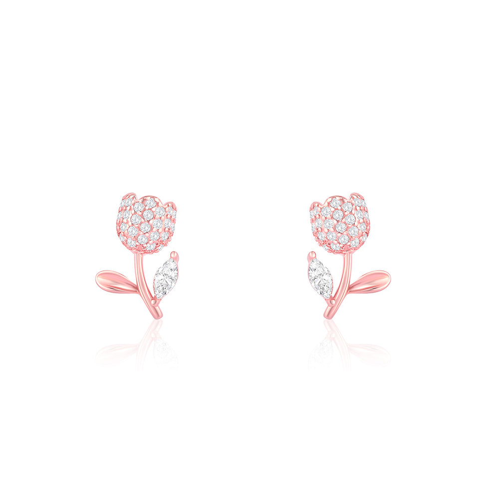 Floral Studs CZ Earrings