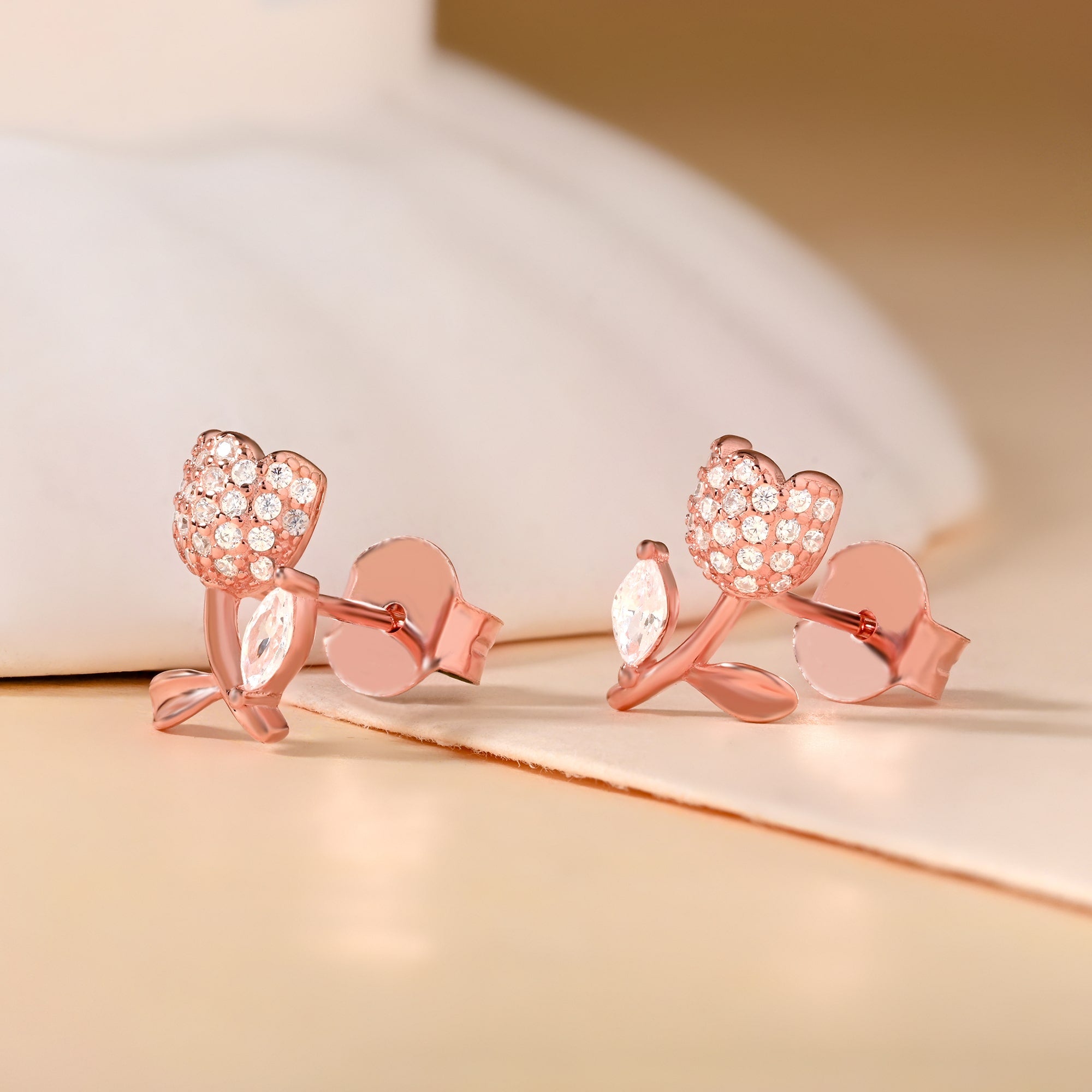 Floral Studs CZ Earrings