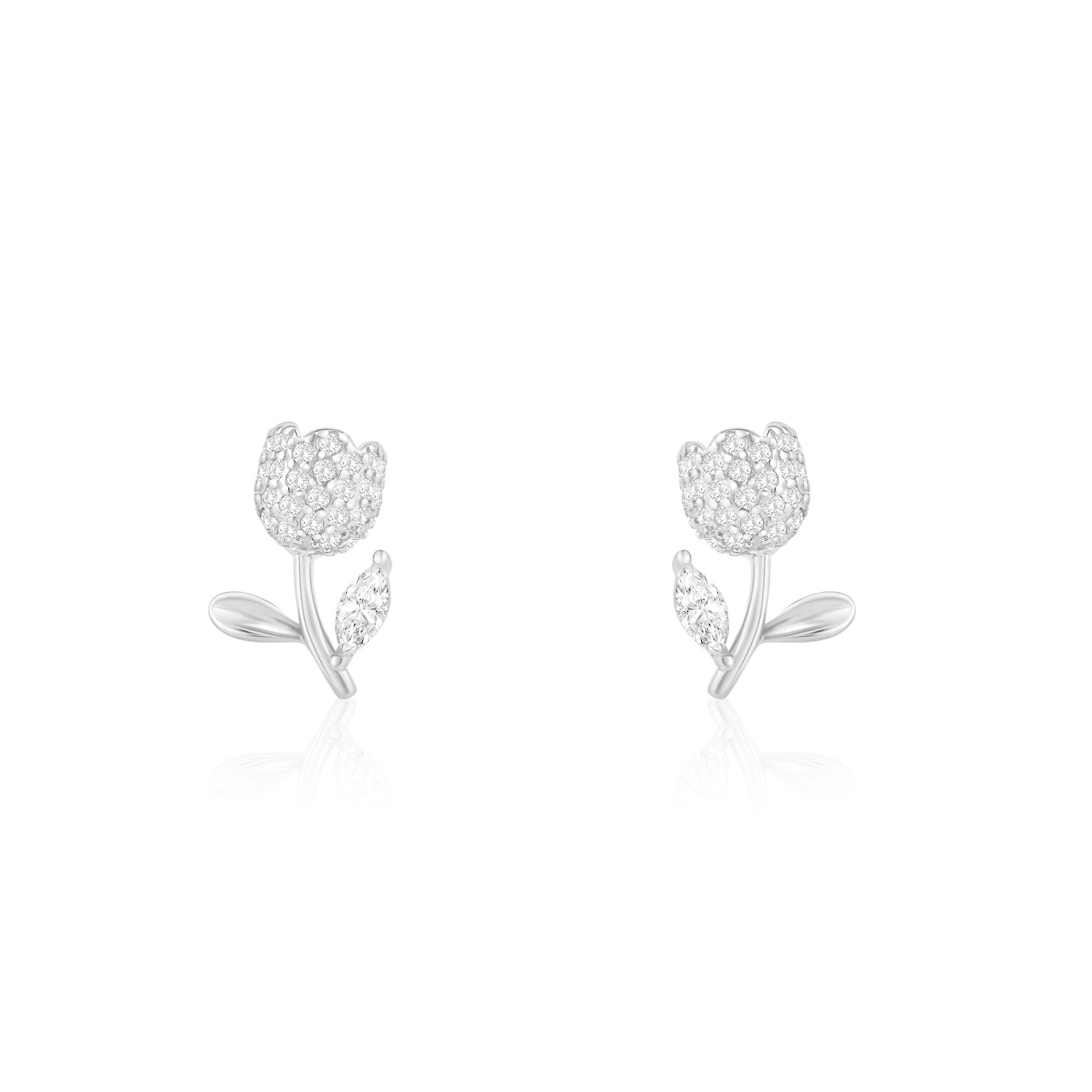 Floral Studs CZ Earrings