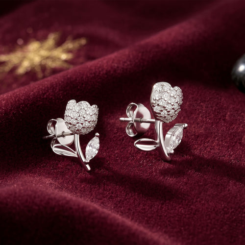 Floral Studs CZ Earrings