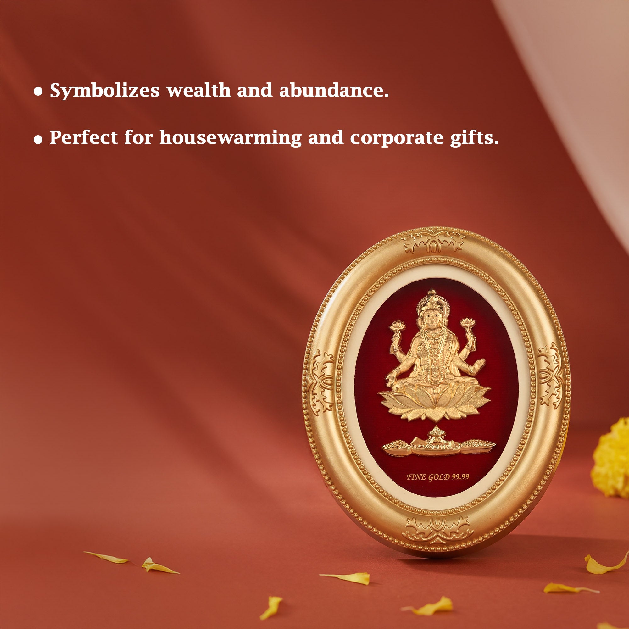Goddess Lakshmi 24K Gold Foil Table Frame