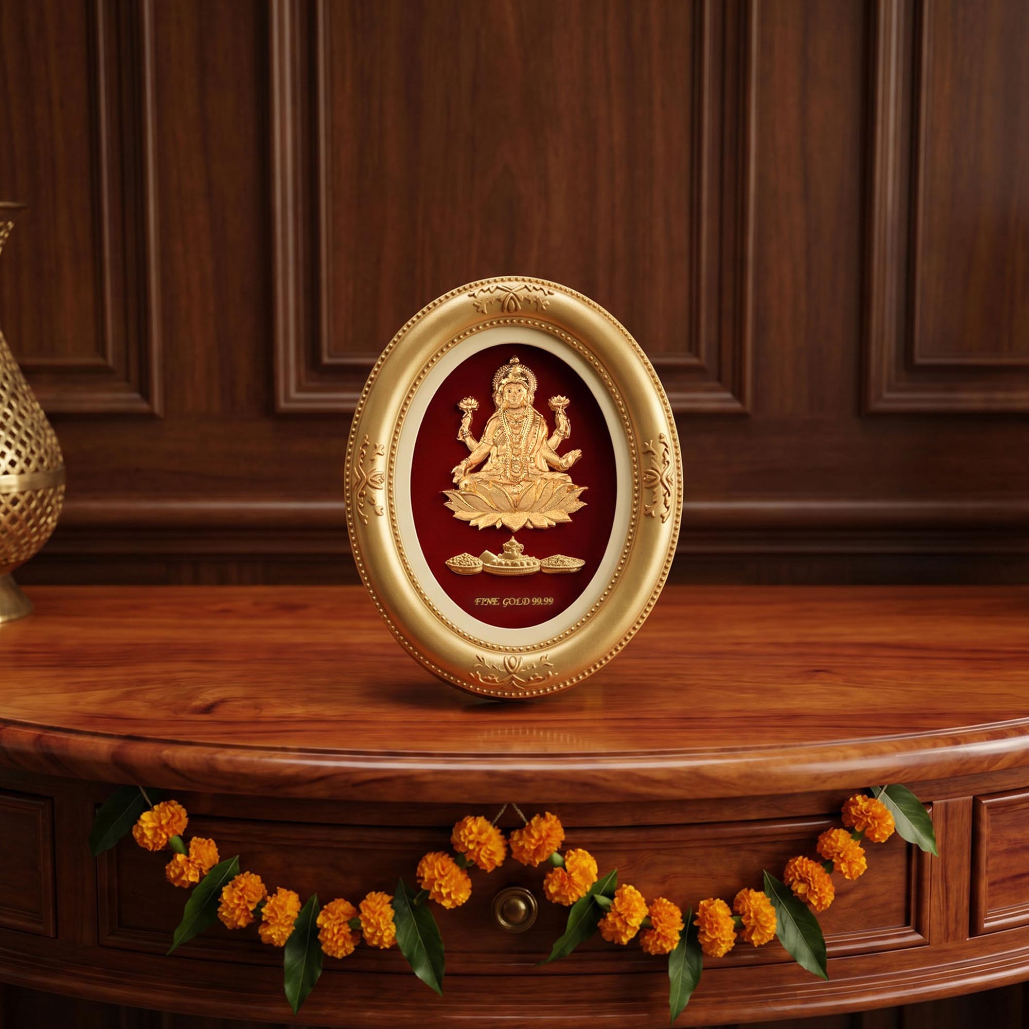 Goddess Lakshmi 24K Gold Foil Table Frame