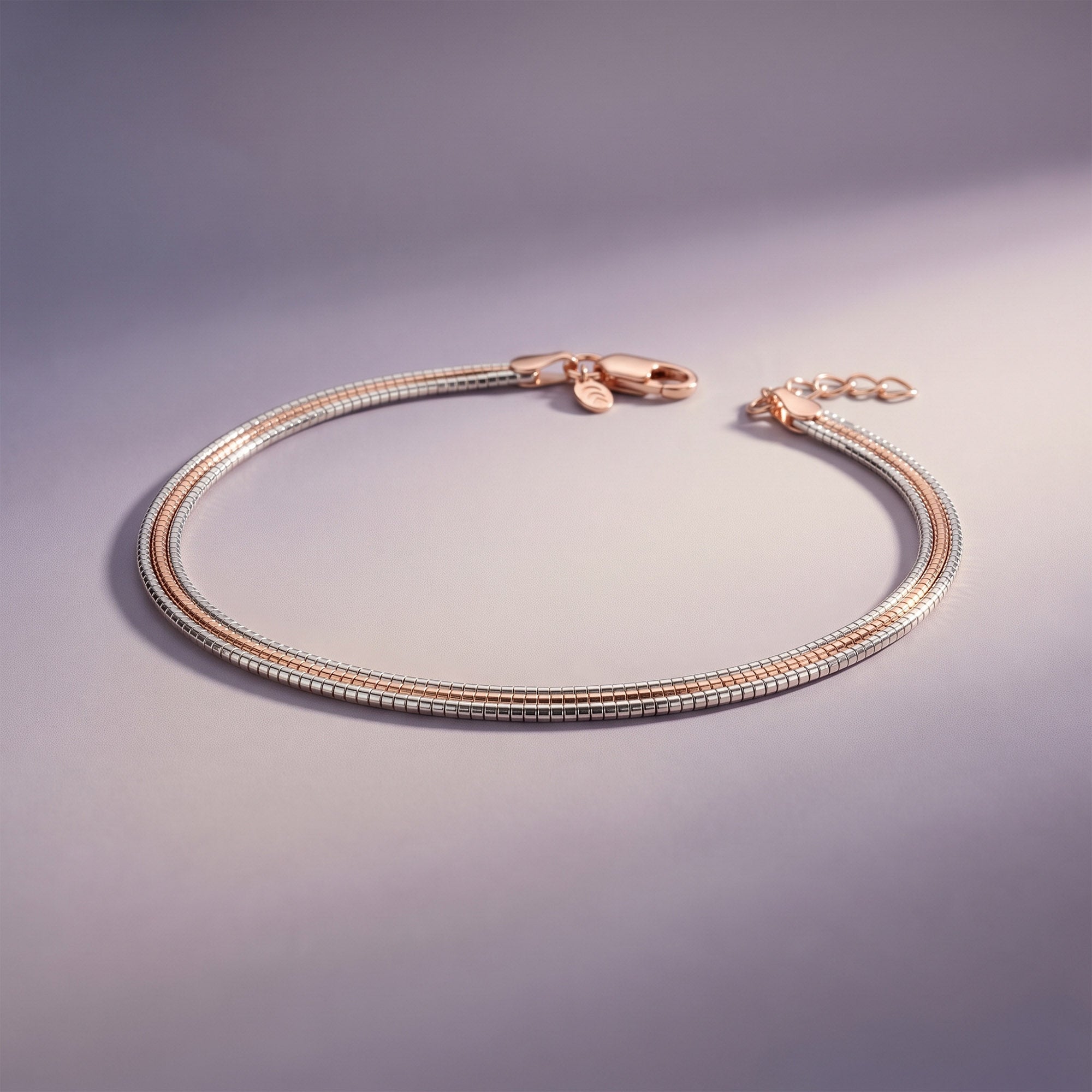 Minimalist Dual-Tone Snake Chain Bracelet