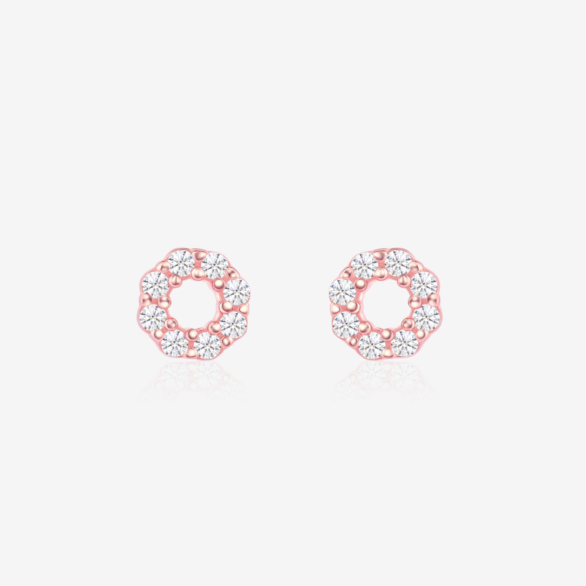 CZ Circle Stud Earrings