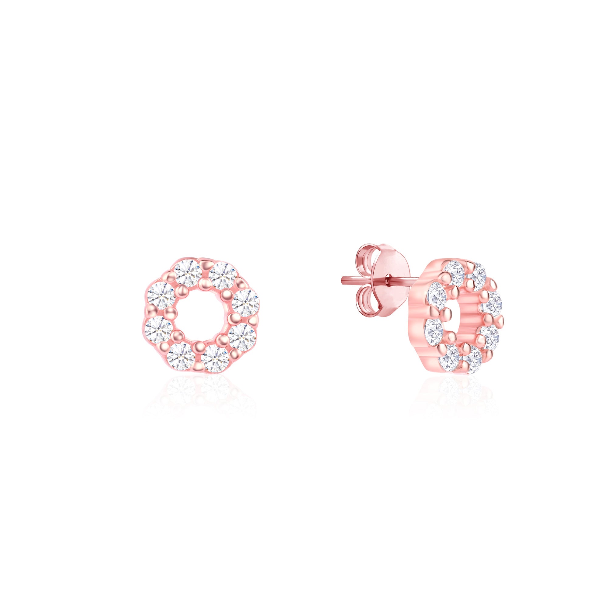 CZ Circle Stud Earrings