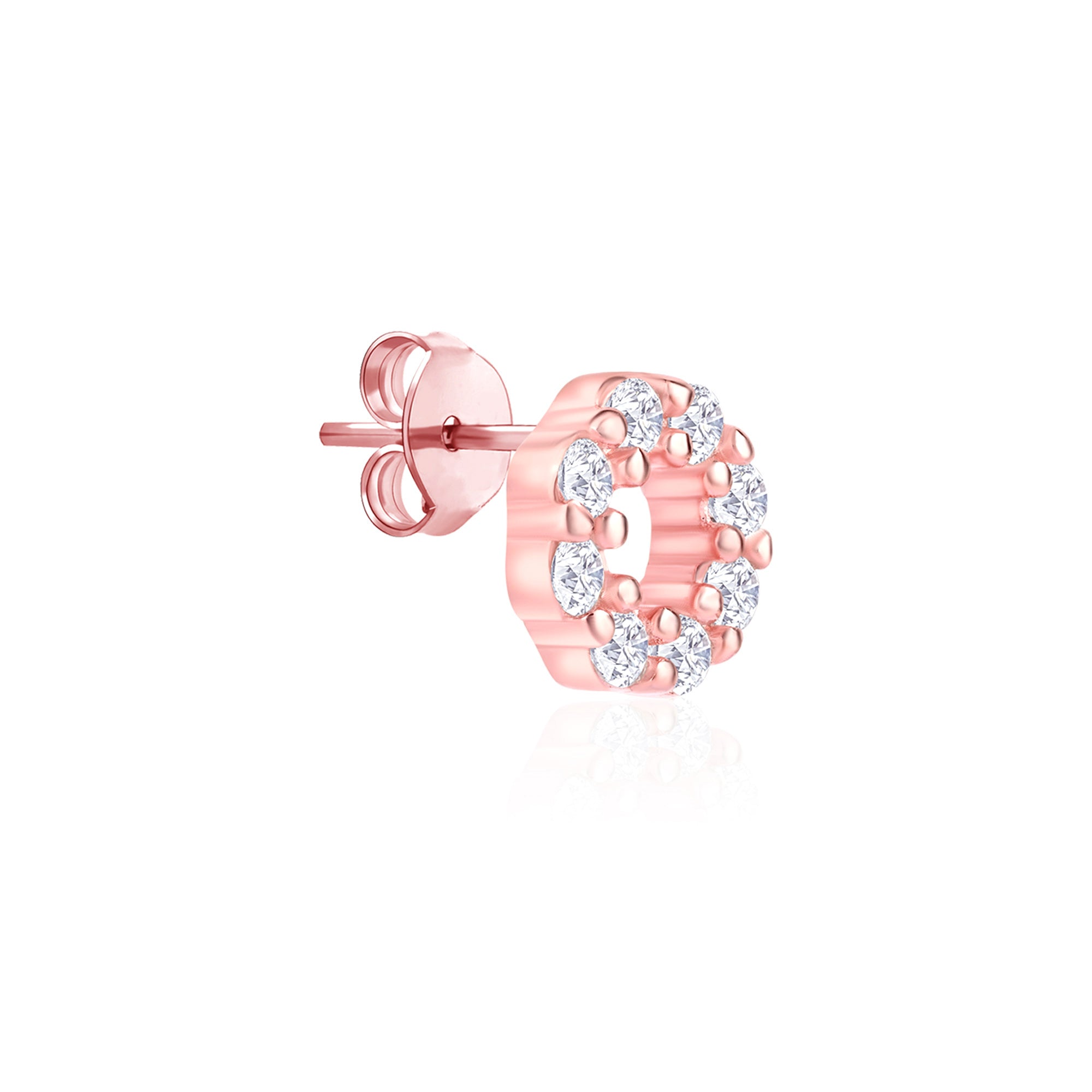 CZ Circle Stud Earrings