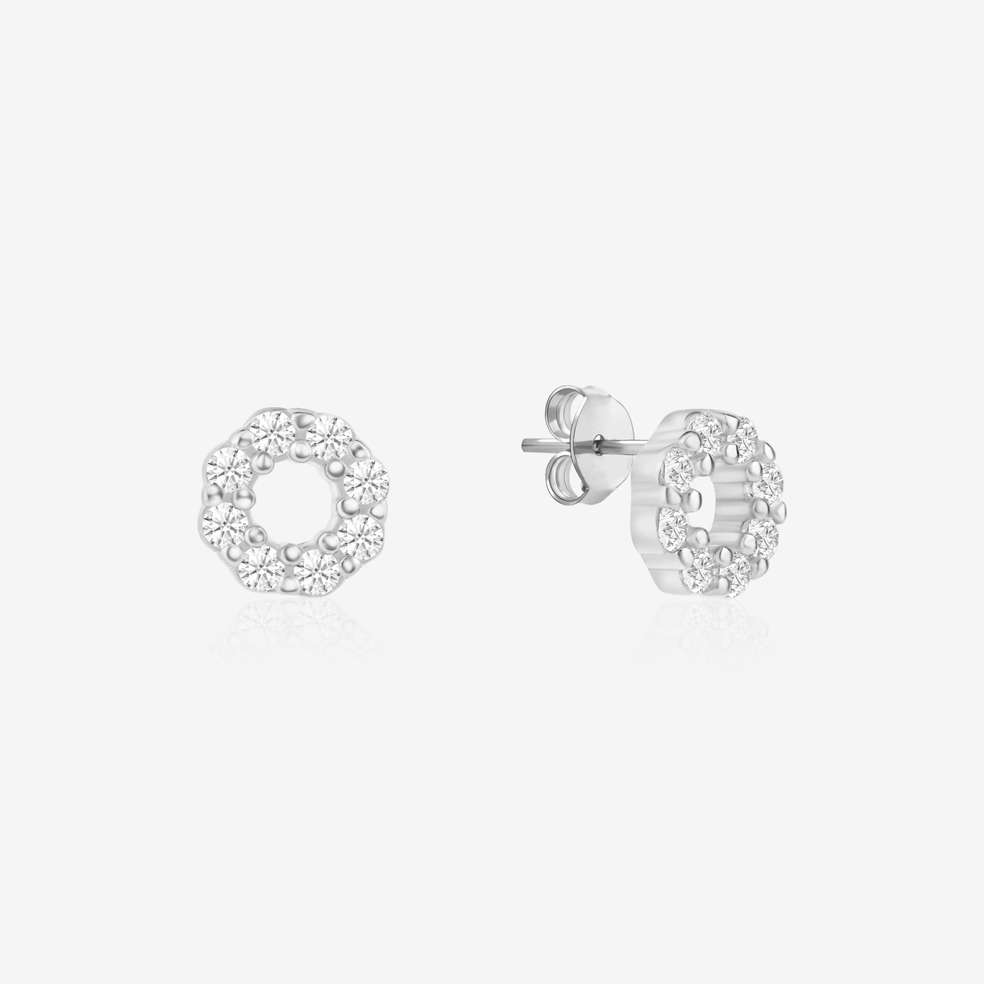 CZ Circle Stud Earrings
