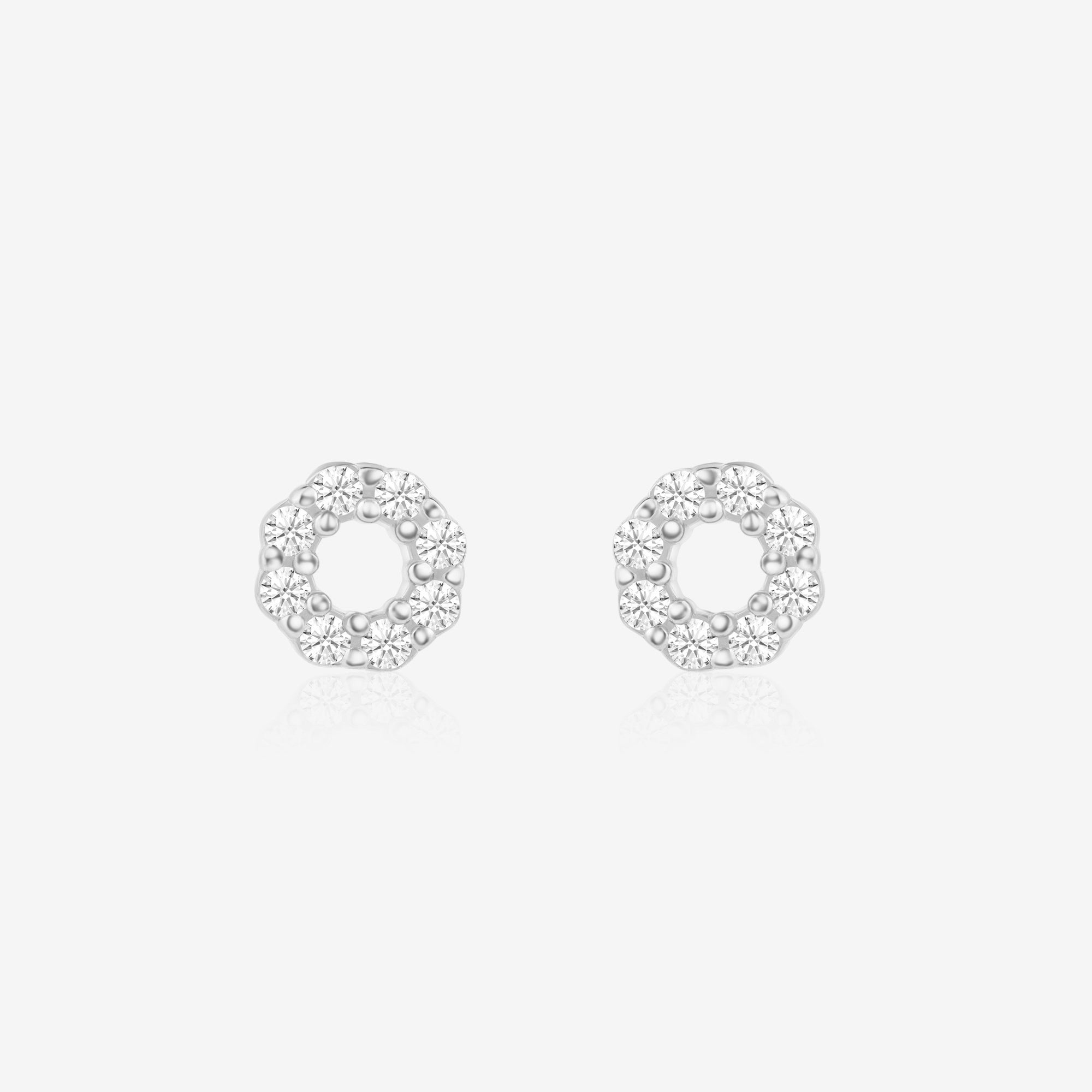 CZ Circle Stud Earrings