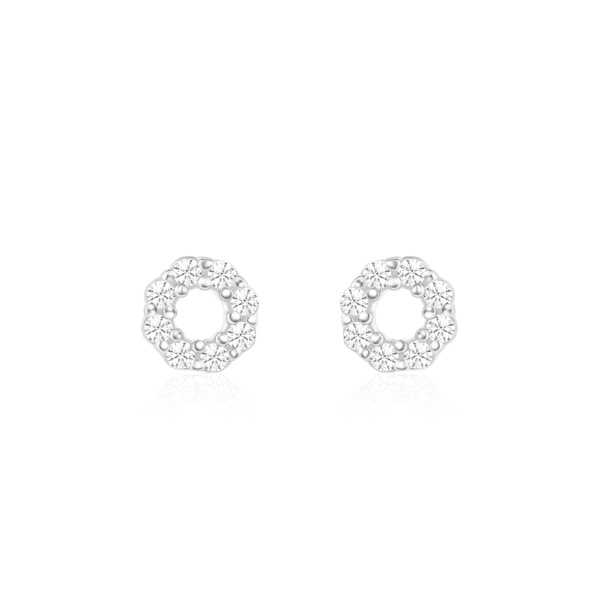 CZ Circle Stud Earrings