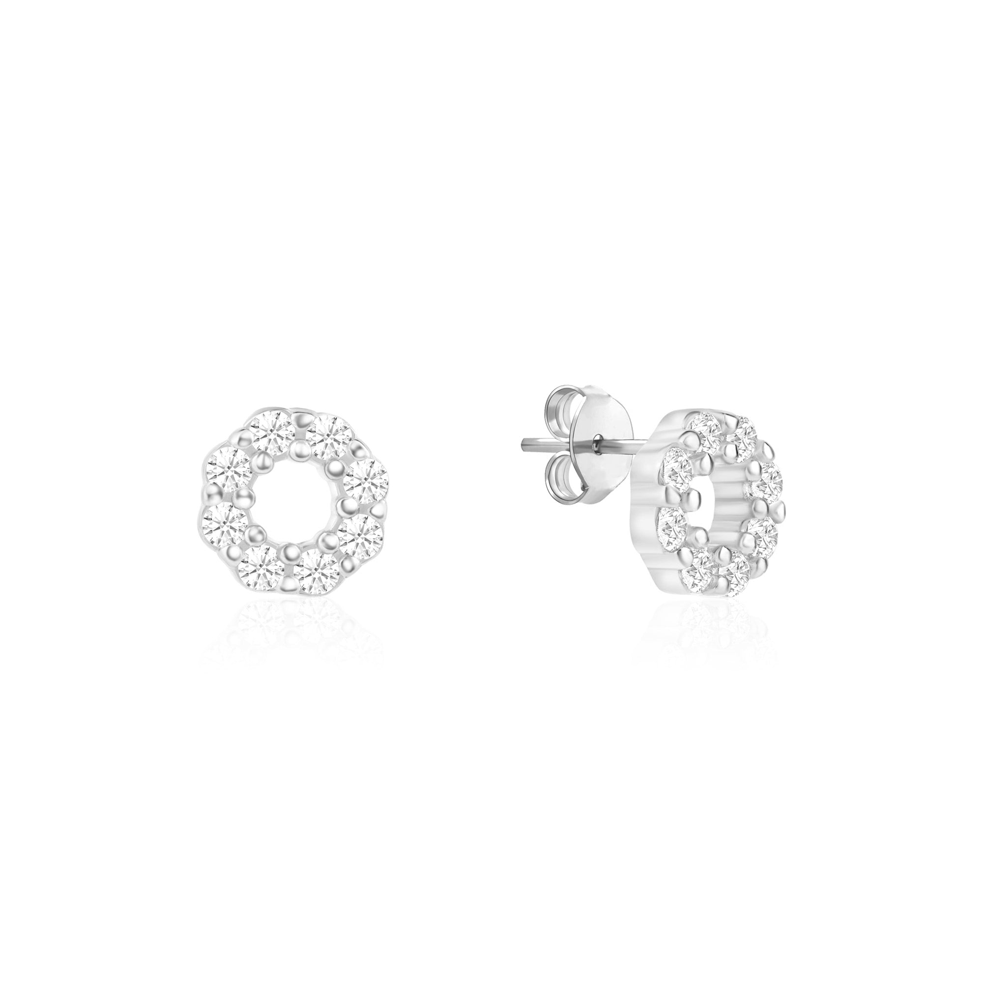CZ Circle Stud Earrings