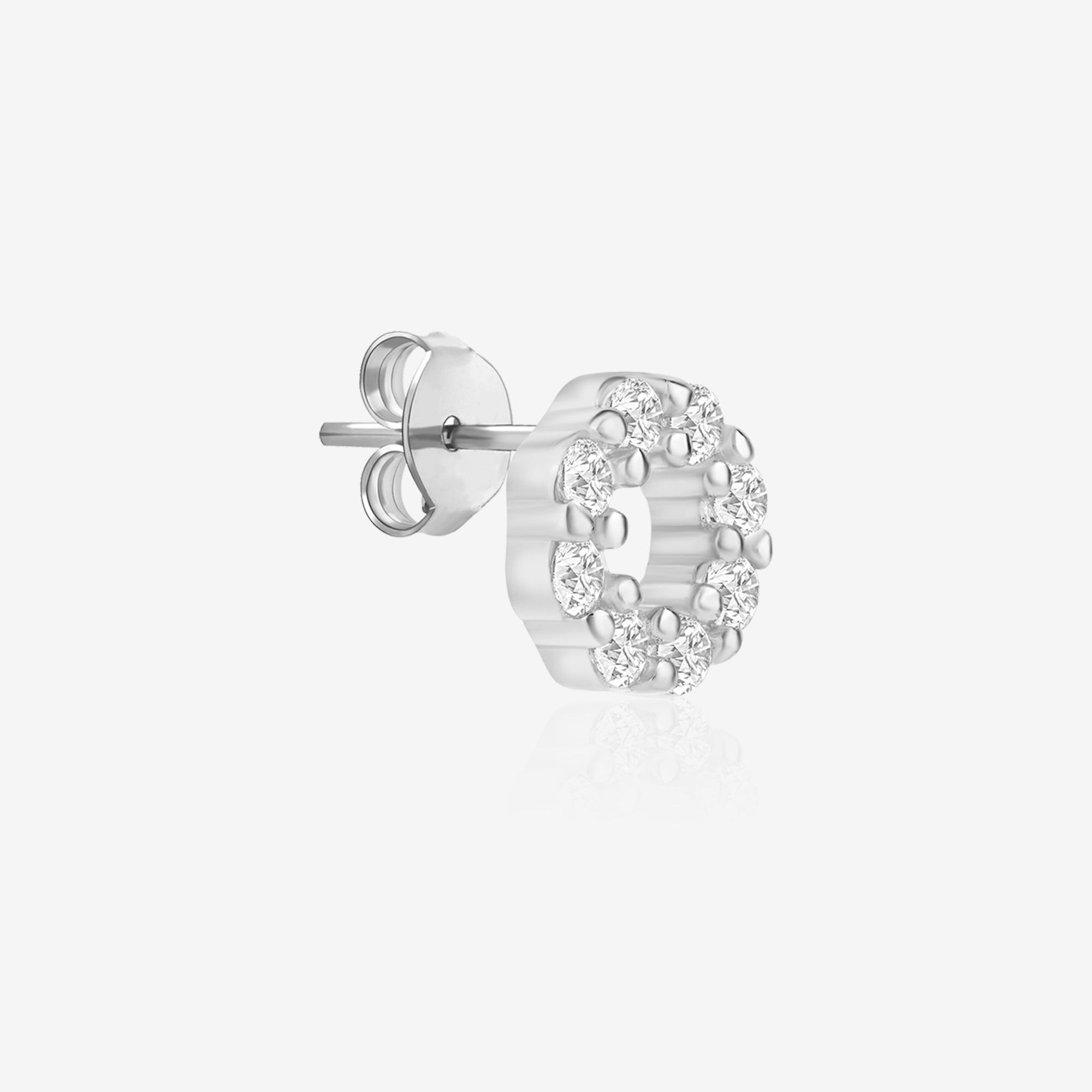 CZ Circle Stud Earrings