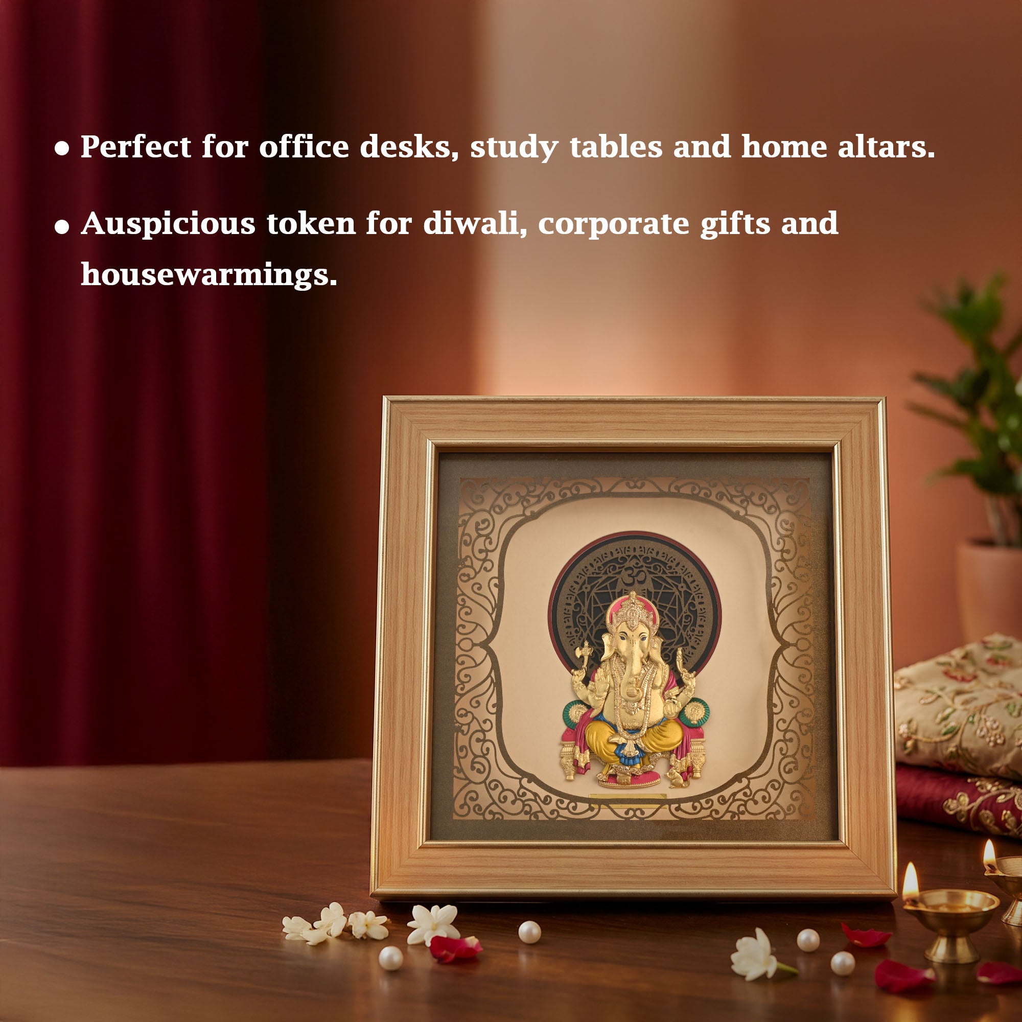 Lord Ganesha 24K Gold Foil Frame