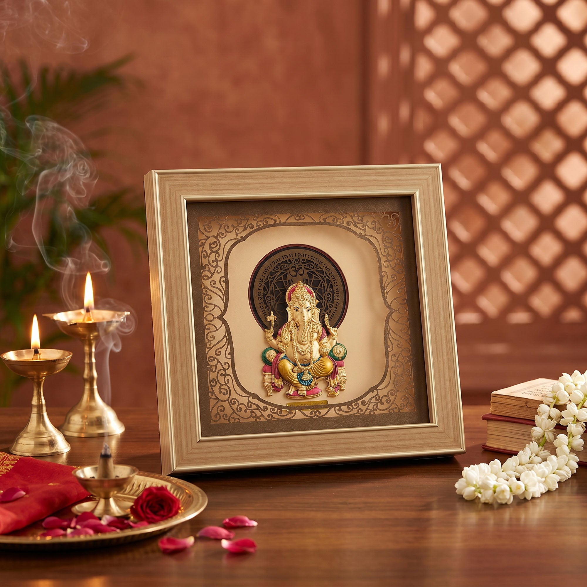 Lord Ganesha 24K Gold Foil Frame