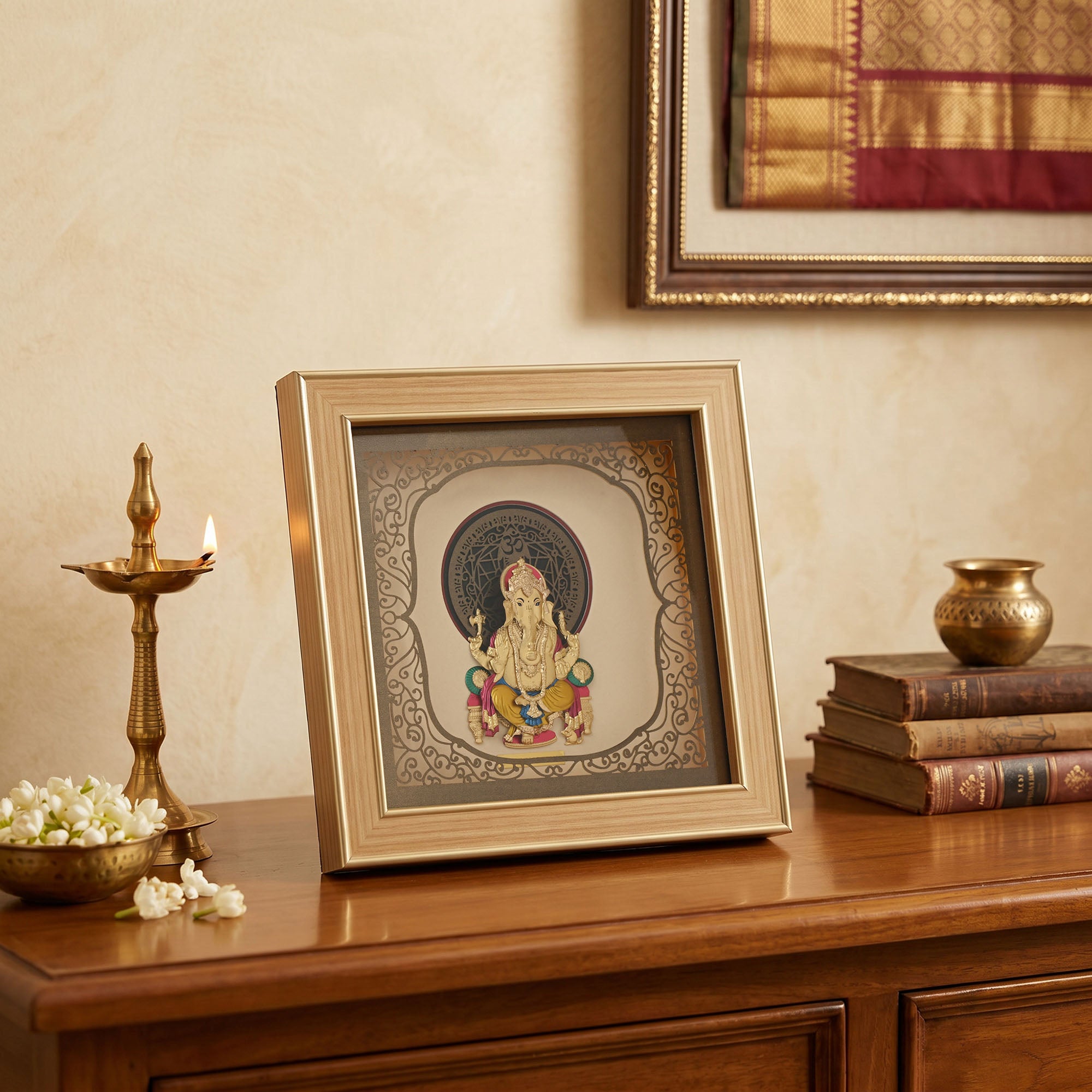 Lord Ganesha 24K Gold Foil Frame
