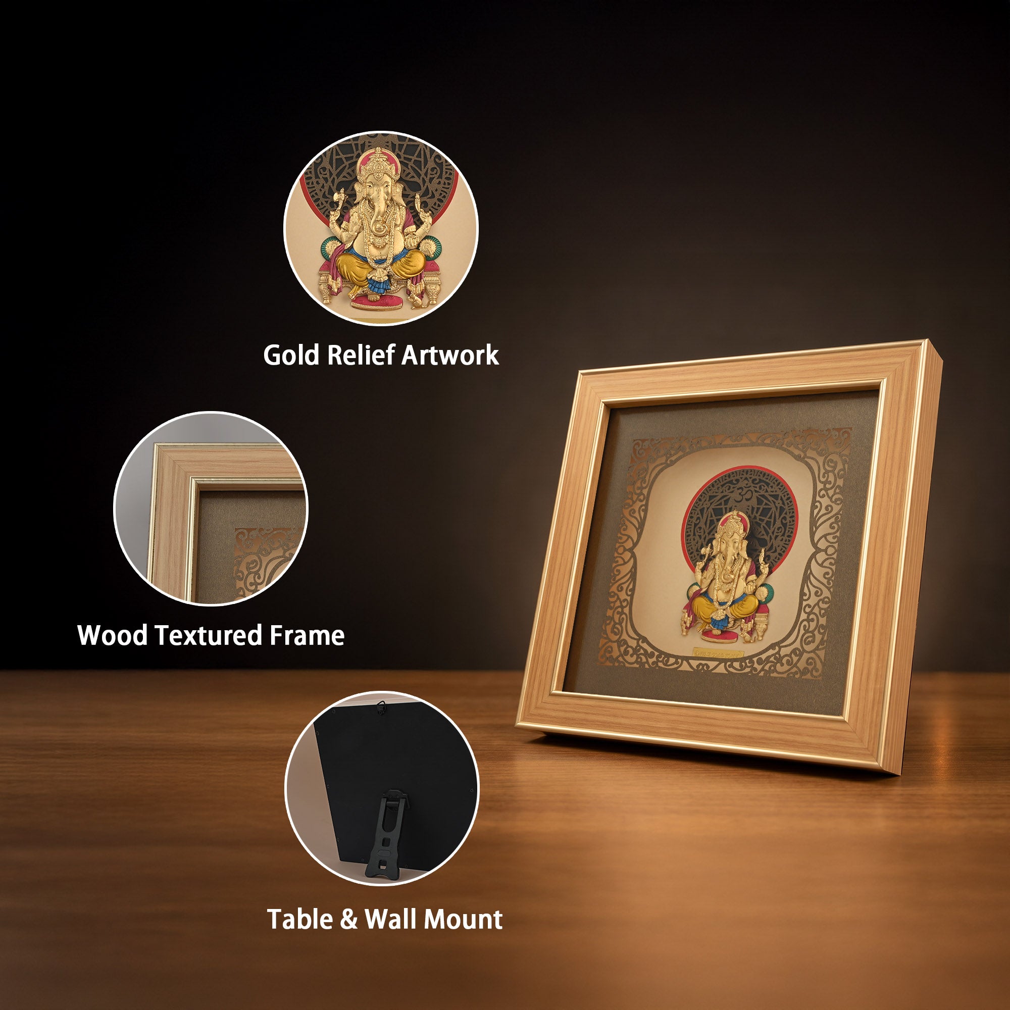 Lord Ganesha 24K Gold Foil Frame
