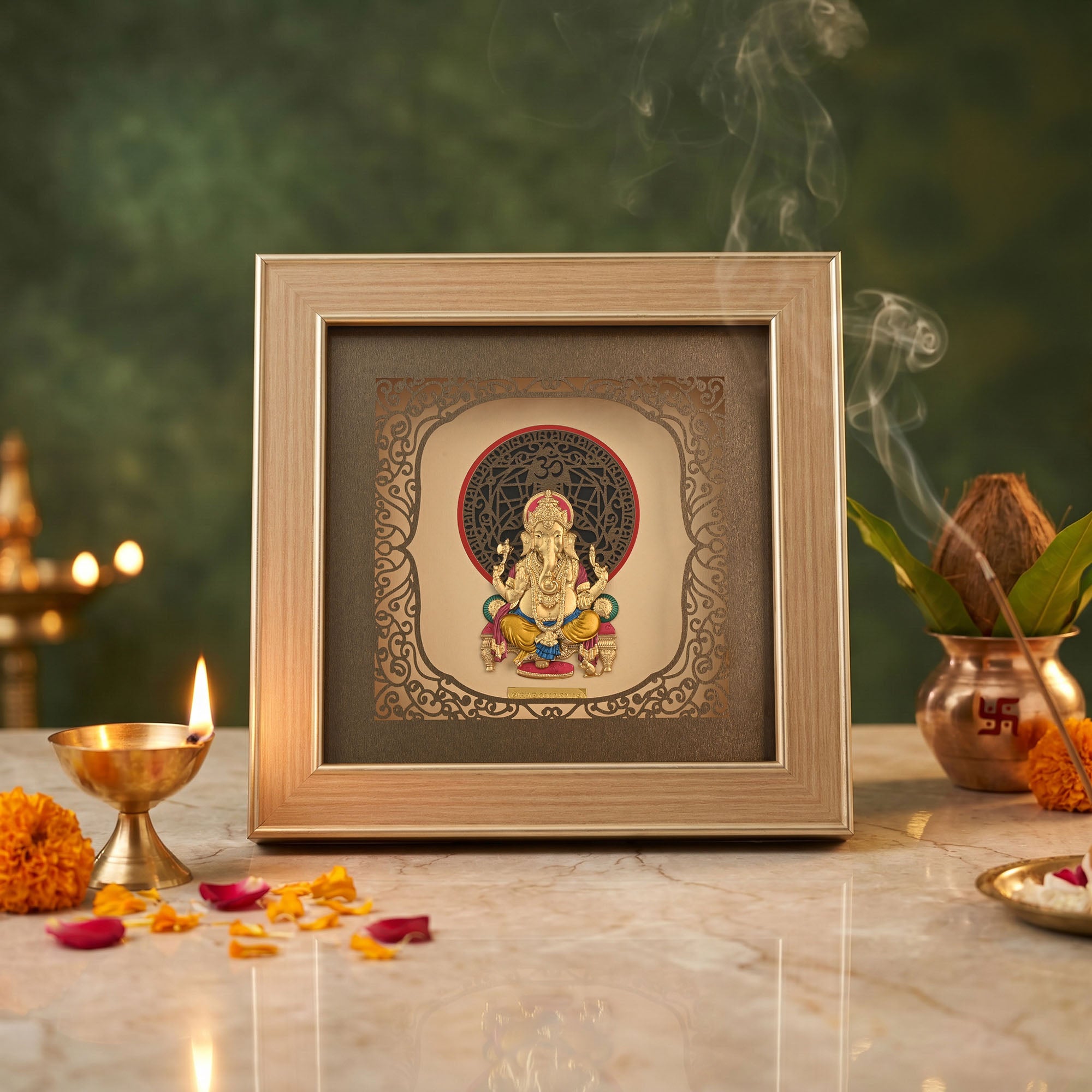 Lord Ganesha 24K Gold Foil Frame