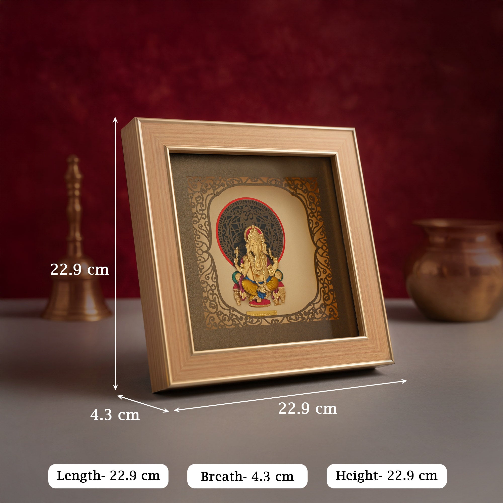 Lord Ganesha 24K Gold Foil Frame