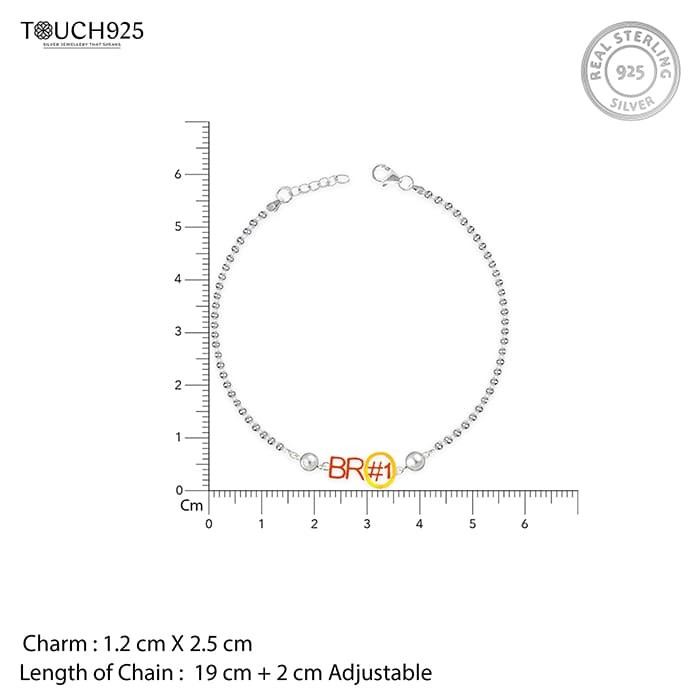 Beads Yellow Hashtag 1 Bro Rakhi - Touch925