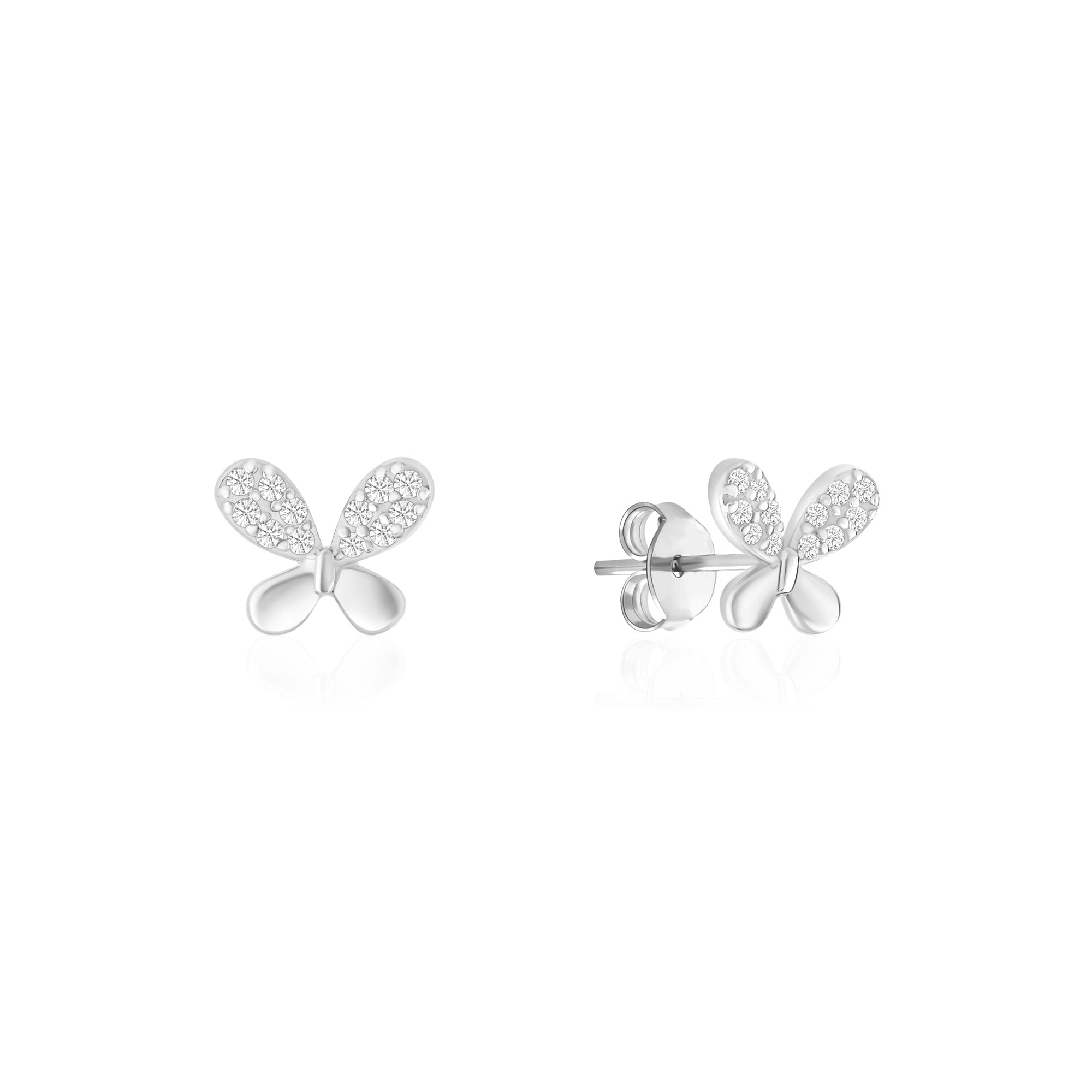 Bow Tie Stud CZ Earrings