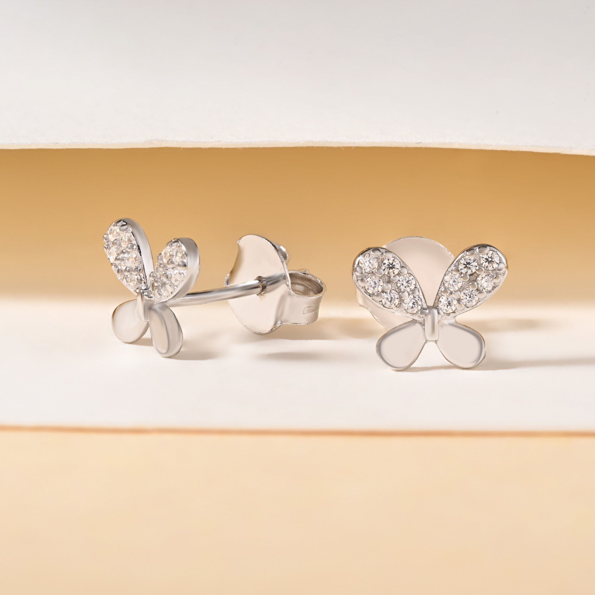 Bow Tie Stud CZ Earrings