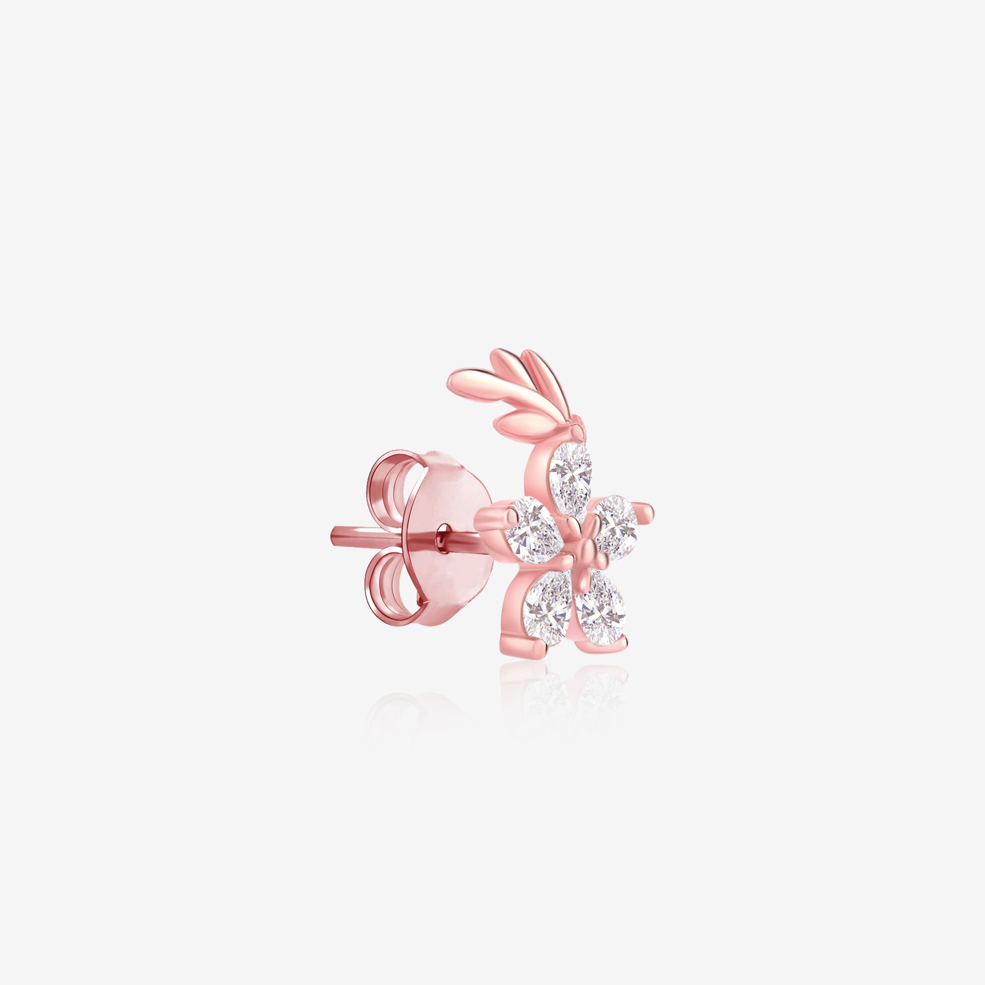 Floral CZ Stud Earrings
