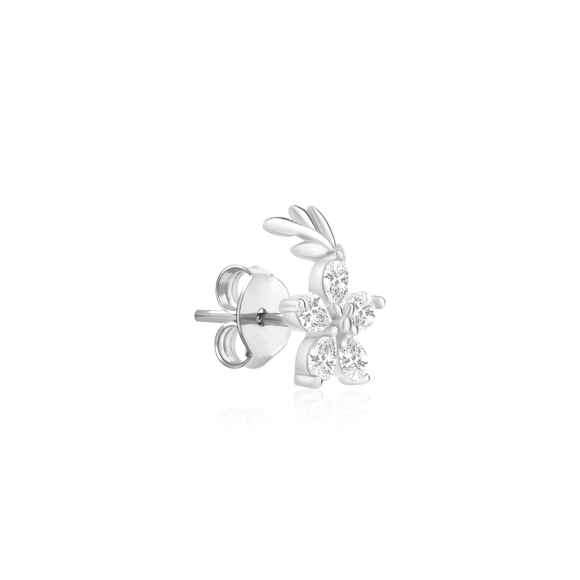 Floral CZ Stud Earrings