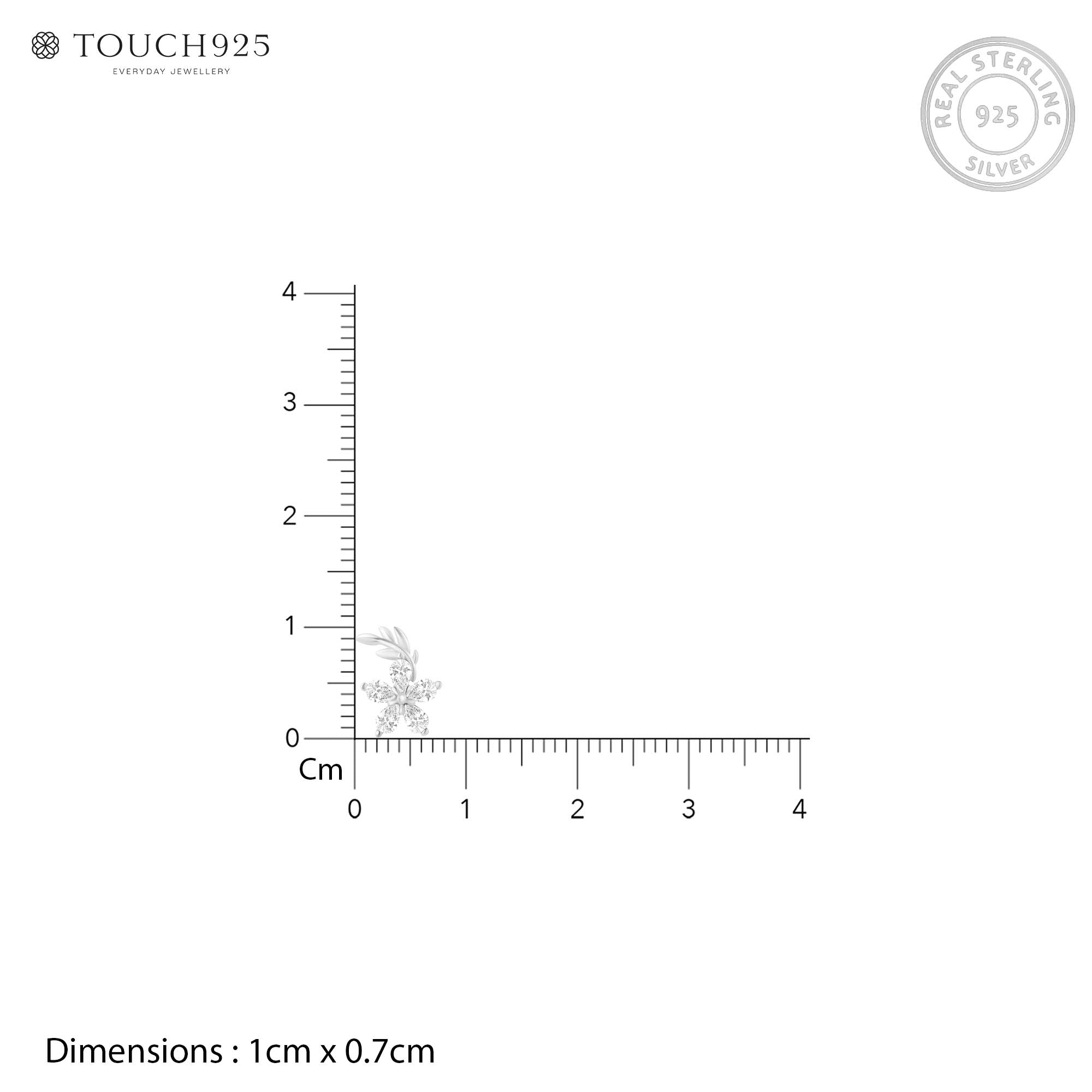 Floral CZ Stud Earrings