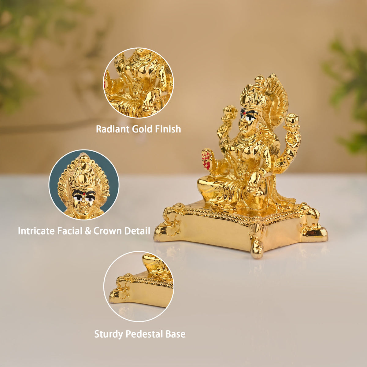 999 Silver Plated Goddess Lakshmi Seated Idol